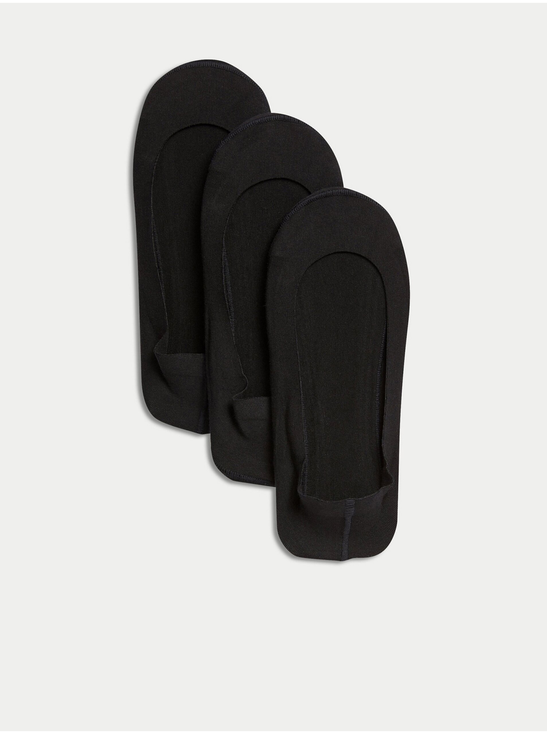 Levně Sada tří černých dámských ponožek Marks & Spencer