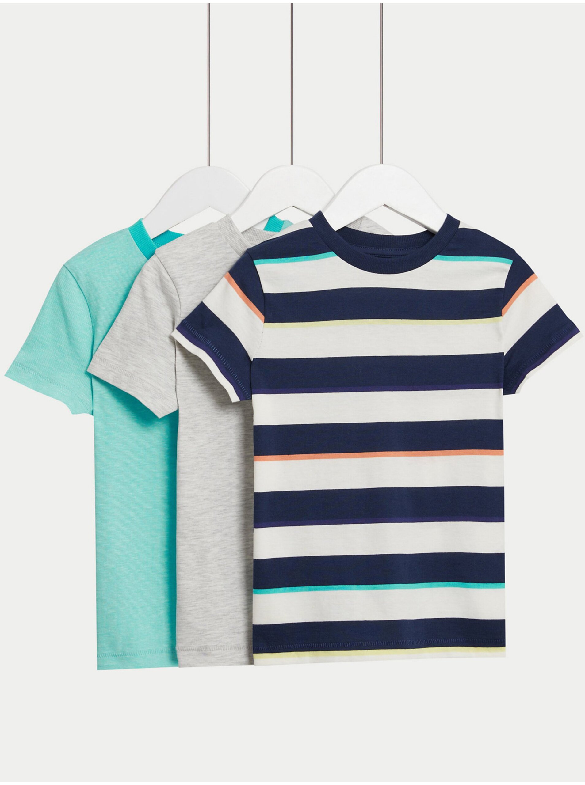 Lacno Súprava troch farebných chlapčenských tričiek Marks & Spencer námornícka