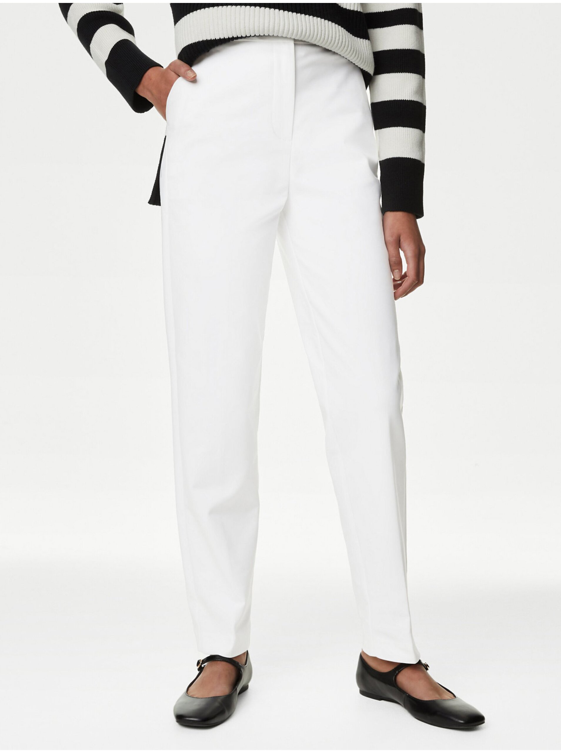 Levně Bílé dámské kalhoty Marks & Spencer