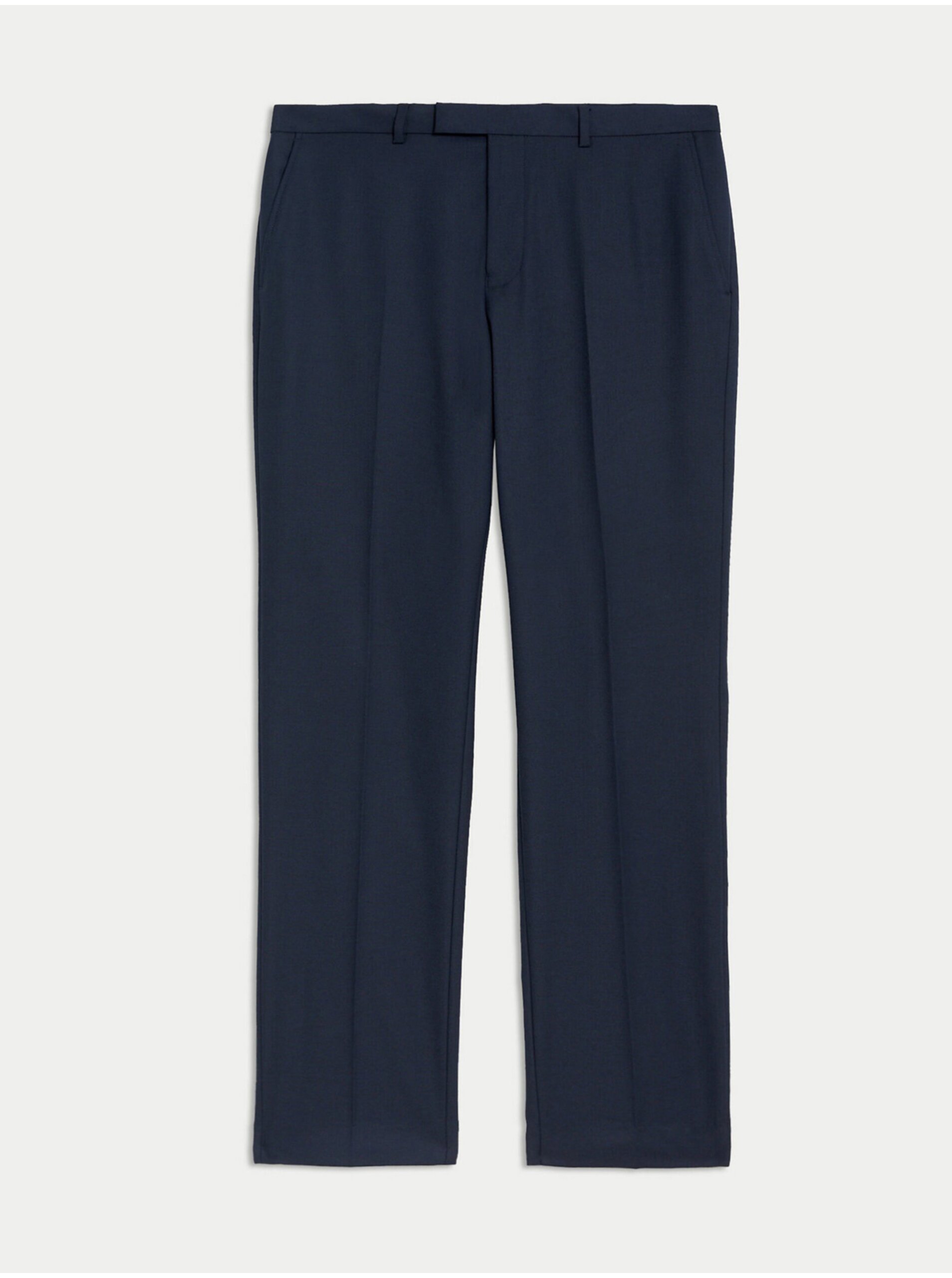 Levně Tmavě modré pánské oblekové kalhoty Marks & Spencer