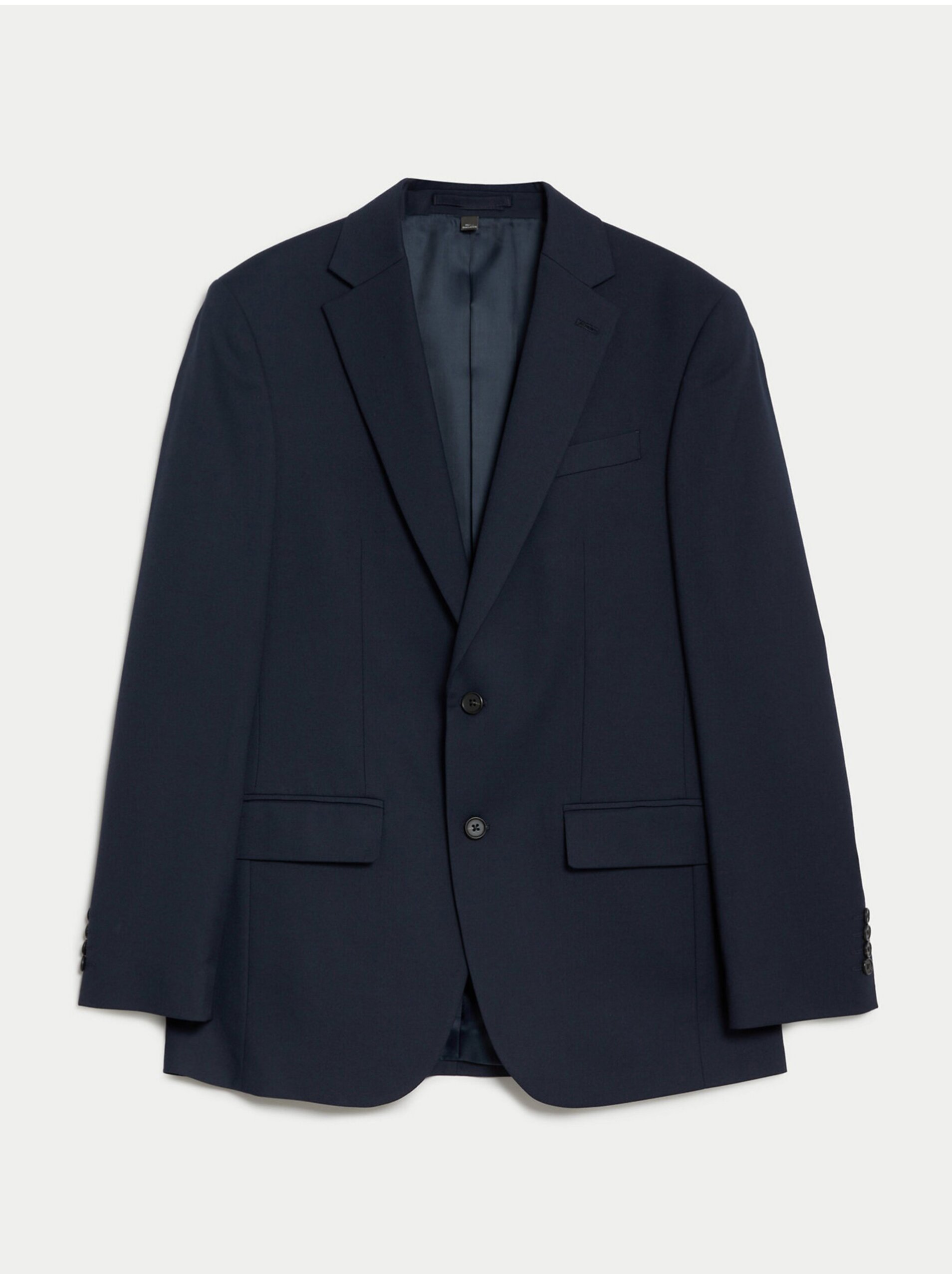 Levně Tmavě modré pánské oblekové sako Marks & Spencer