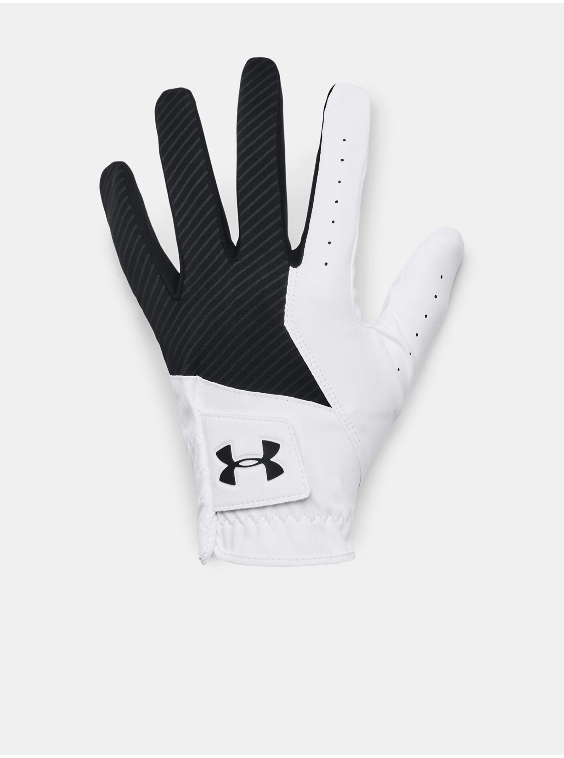 Levně Bílo-černé pánské sportovní rukavice Under Armour UA Medal Golf