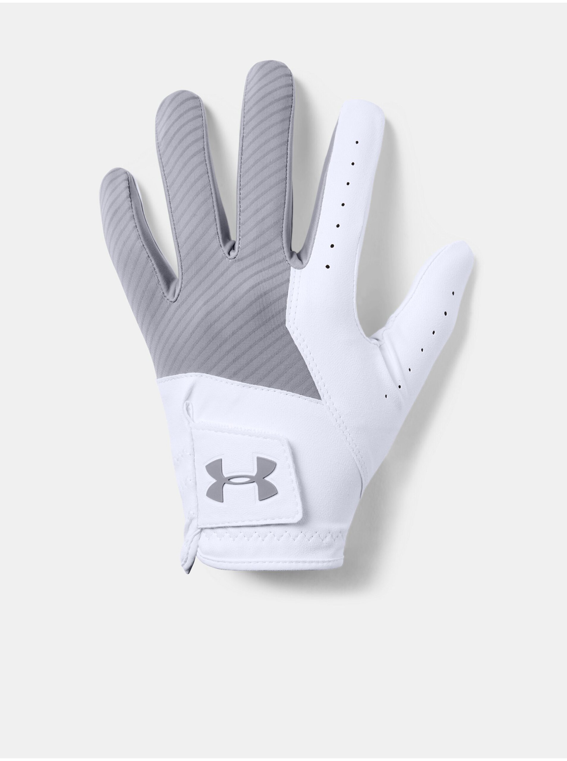 Lacno Bielo-šedé pánske športové rukavice Under Armour UA Medal Golf