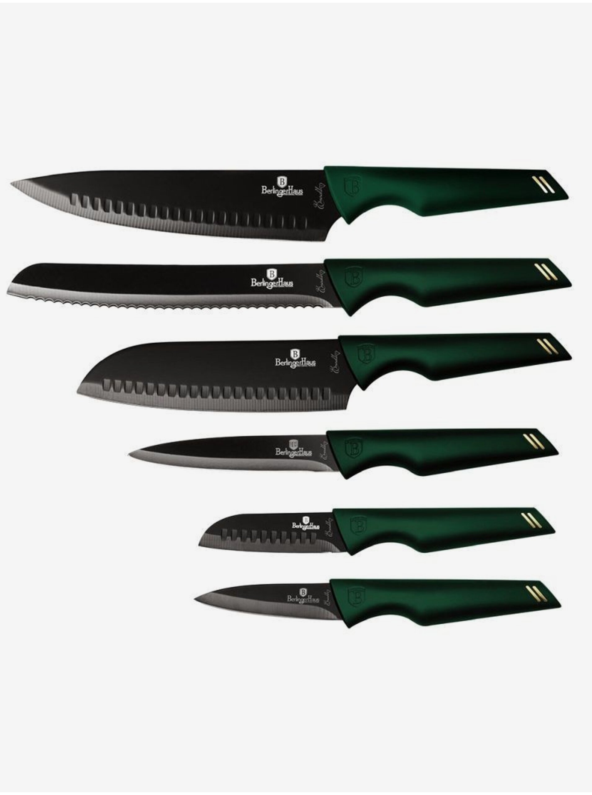 Lacno Súprava šiestich nožov s nepriľnavým povrchom BERLINGERHAUS Emerald Collection