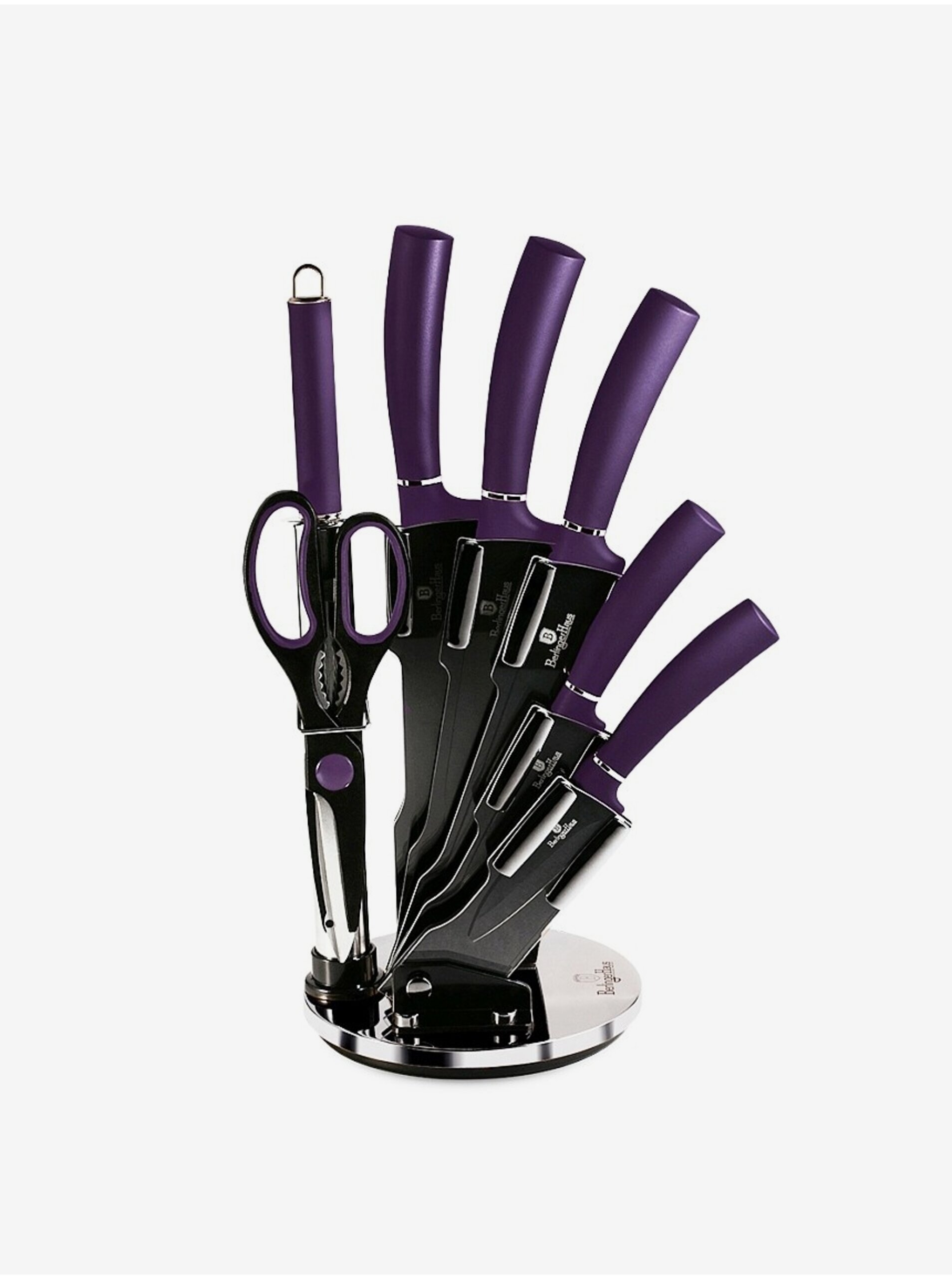 Levně Sada nožů ve stojanu 8 ks BERLINGERHAUS Purple Metallic Line