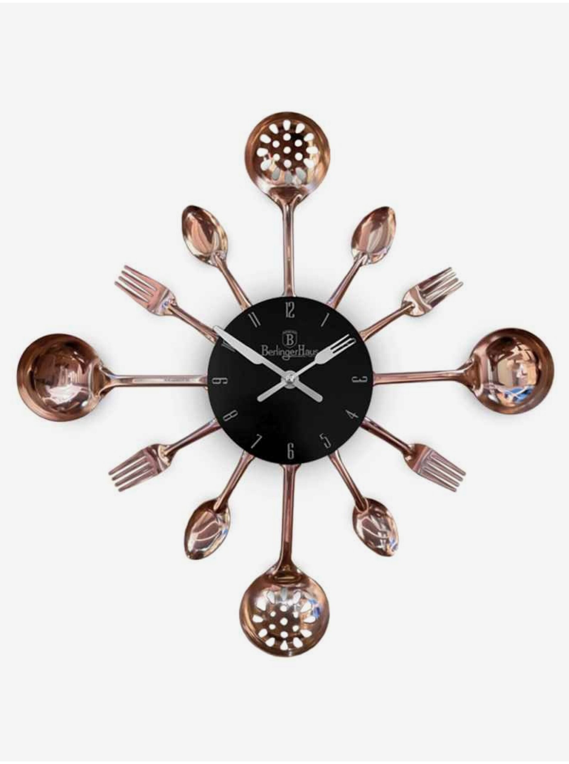 Levně Kuchyňské nástěnné hodiny BERLINGERHAUS Black Rose Collection