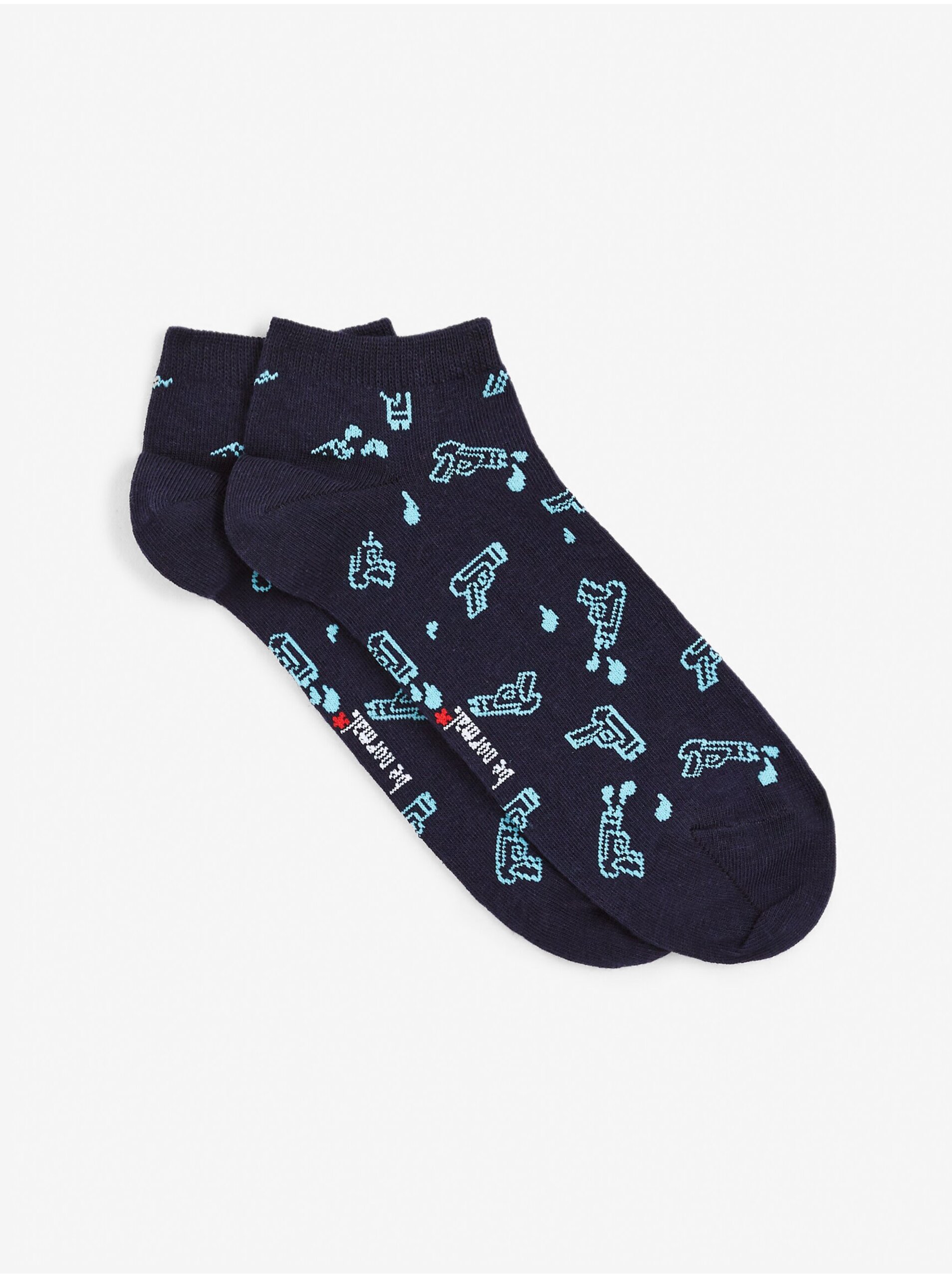 Levně Tmavě modré pánské vzorované ponožky Celio Gisomistol