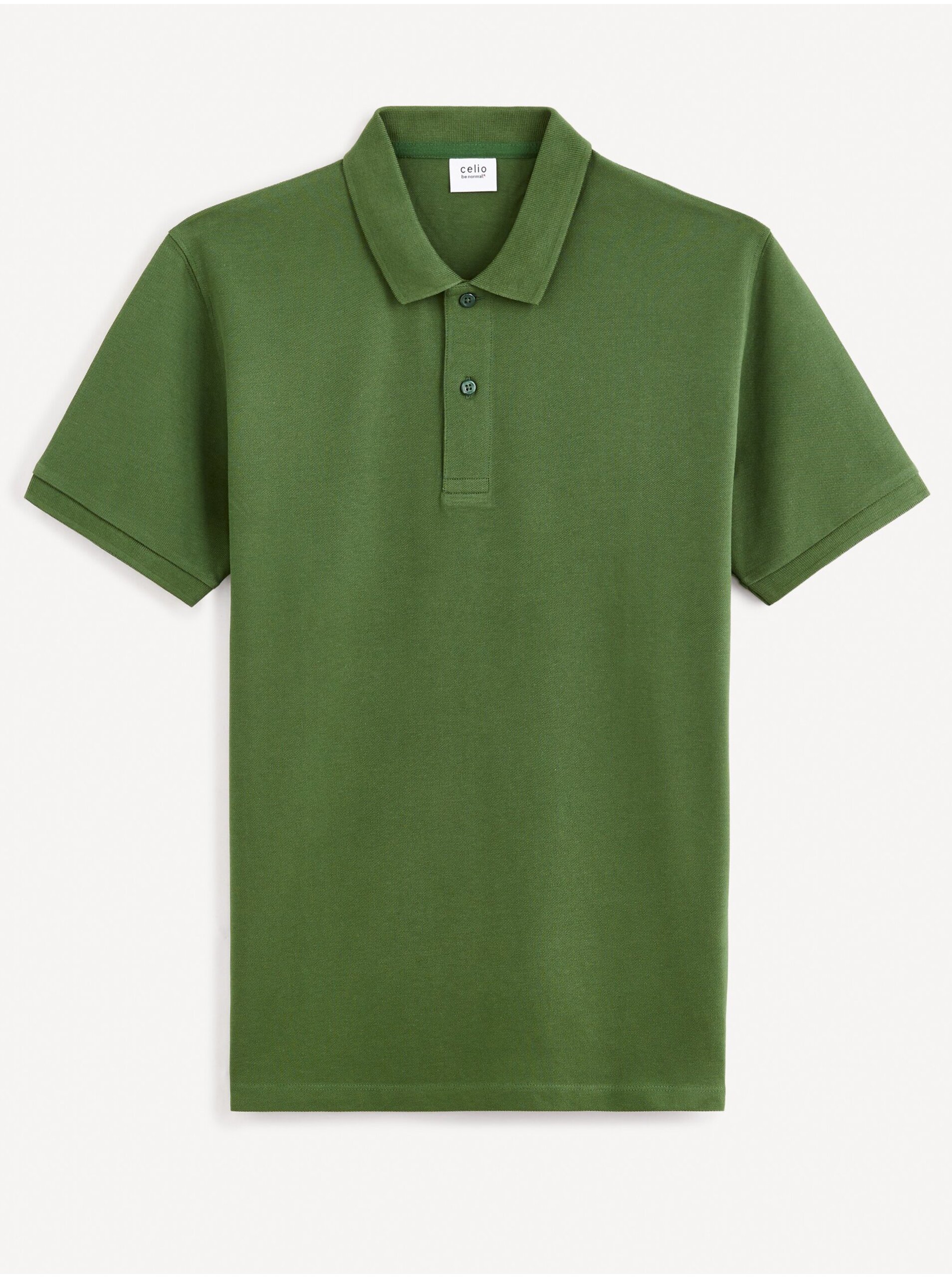 Levně Zelené pánské polo tričko Celio Teone