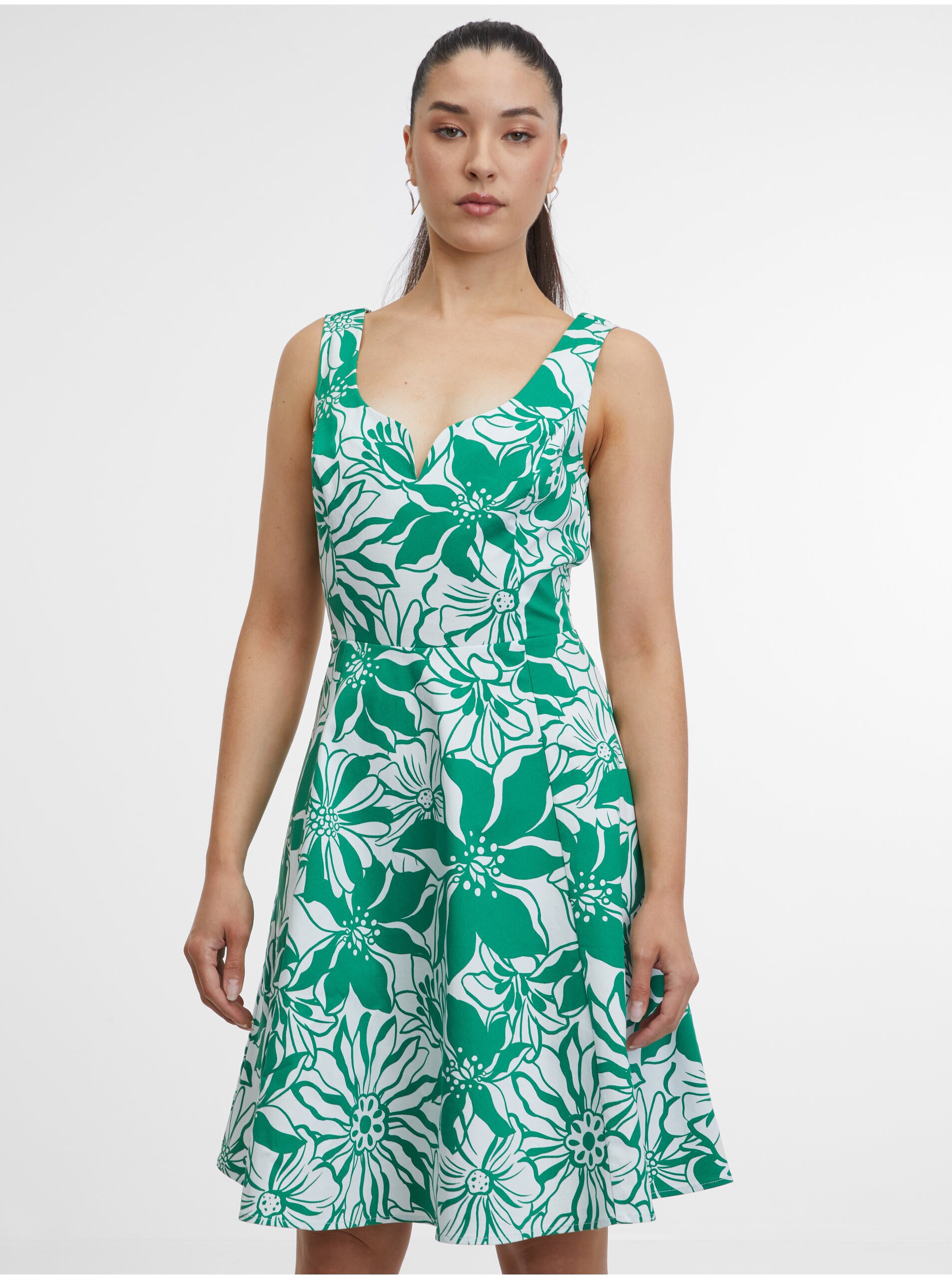 Lacno Zelené dámske vzorované šaty ORSAY