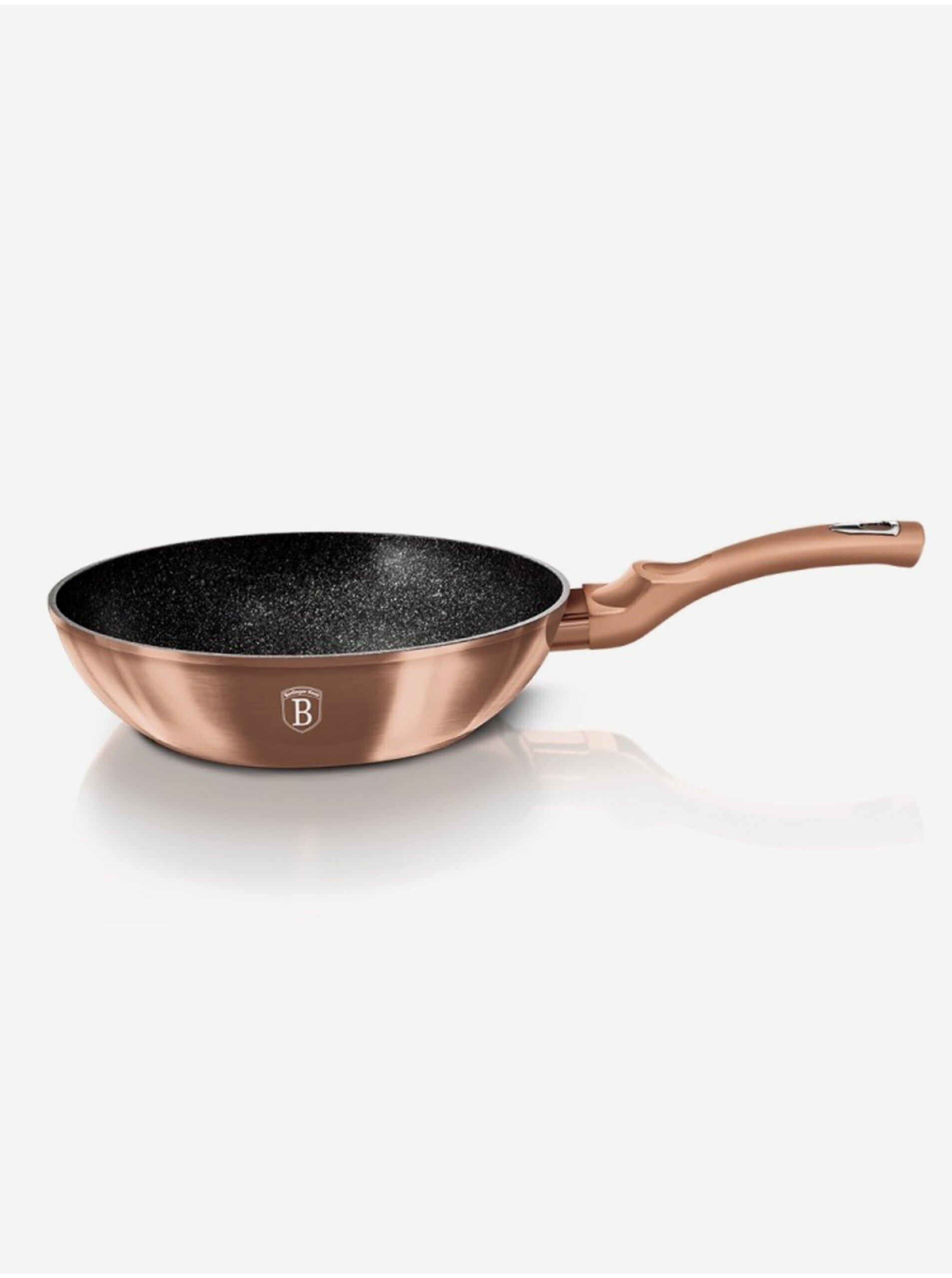 Levně Wok pánev s mramorovým povrchem BERLINGERHAUS Rosegold Metallic Line (28 cm)