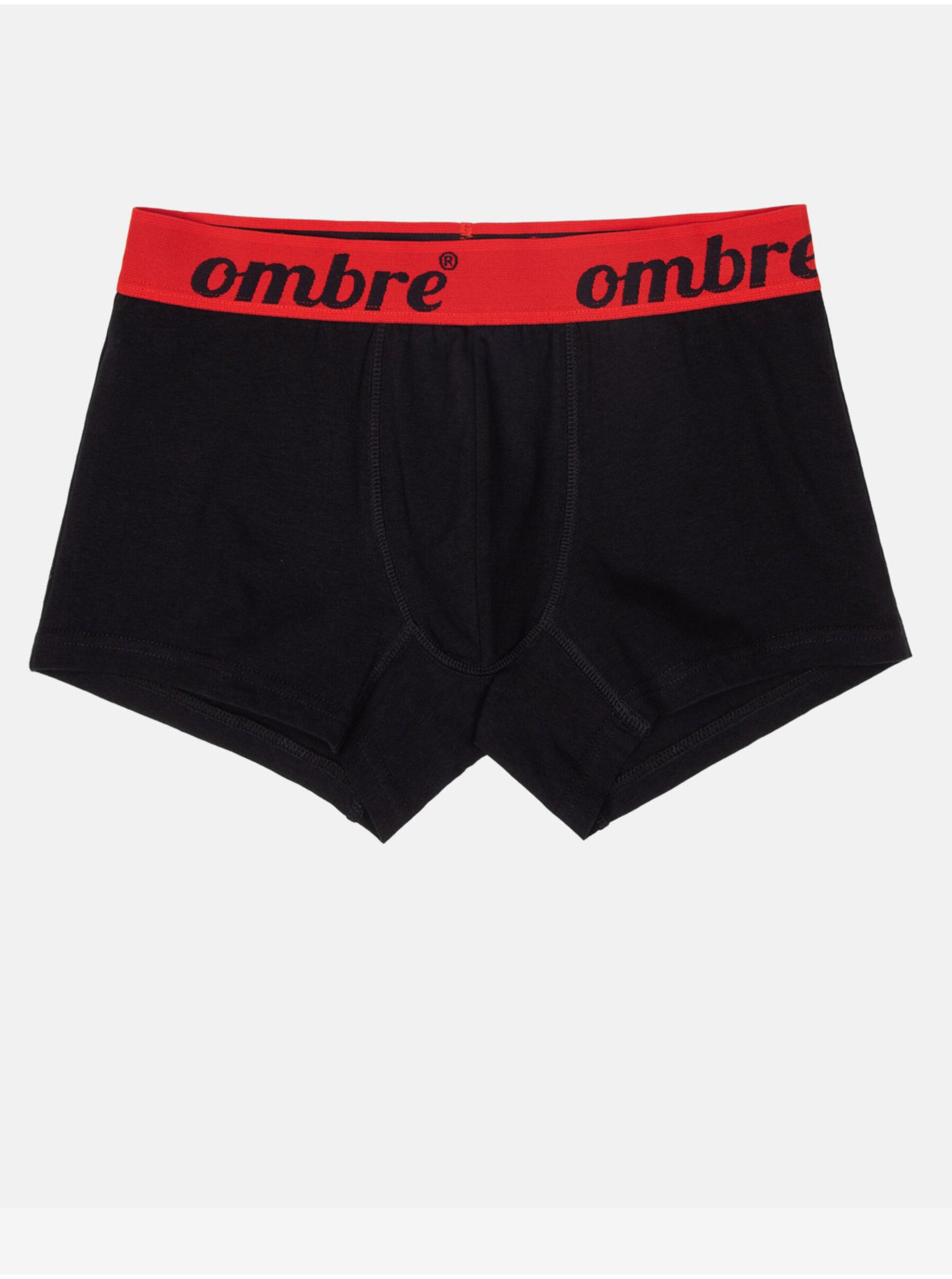 Levně Červeno-černé pánské boxerky Ombre Clothing