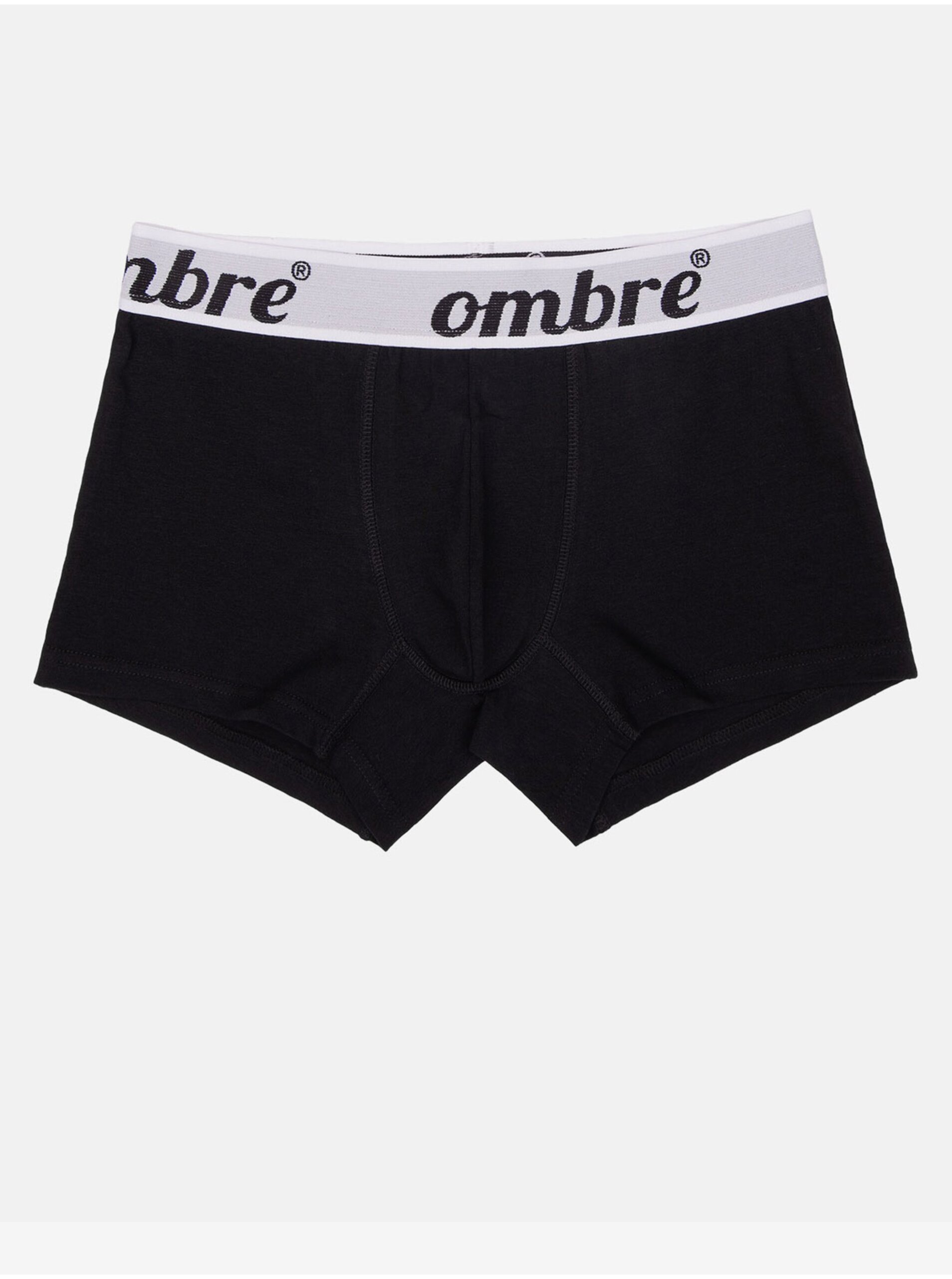 Levně Bílo-černé pánské boxerky Ombre Clothing