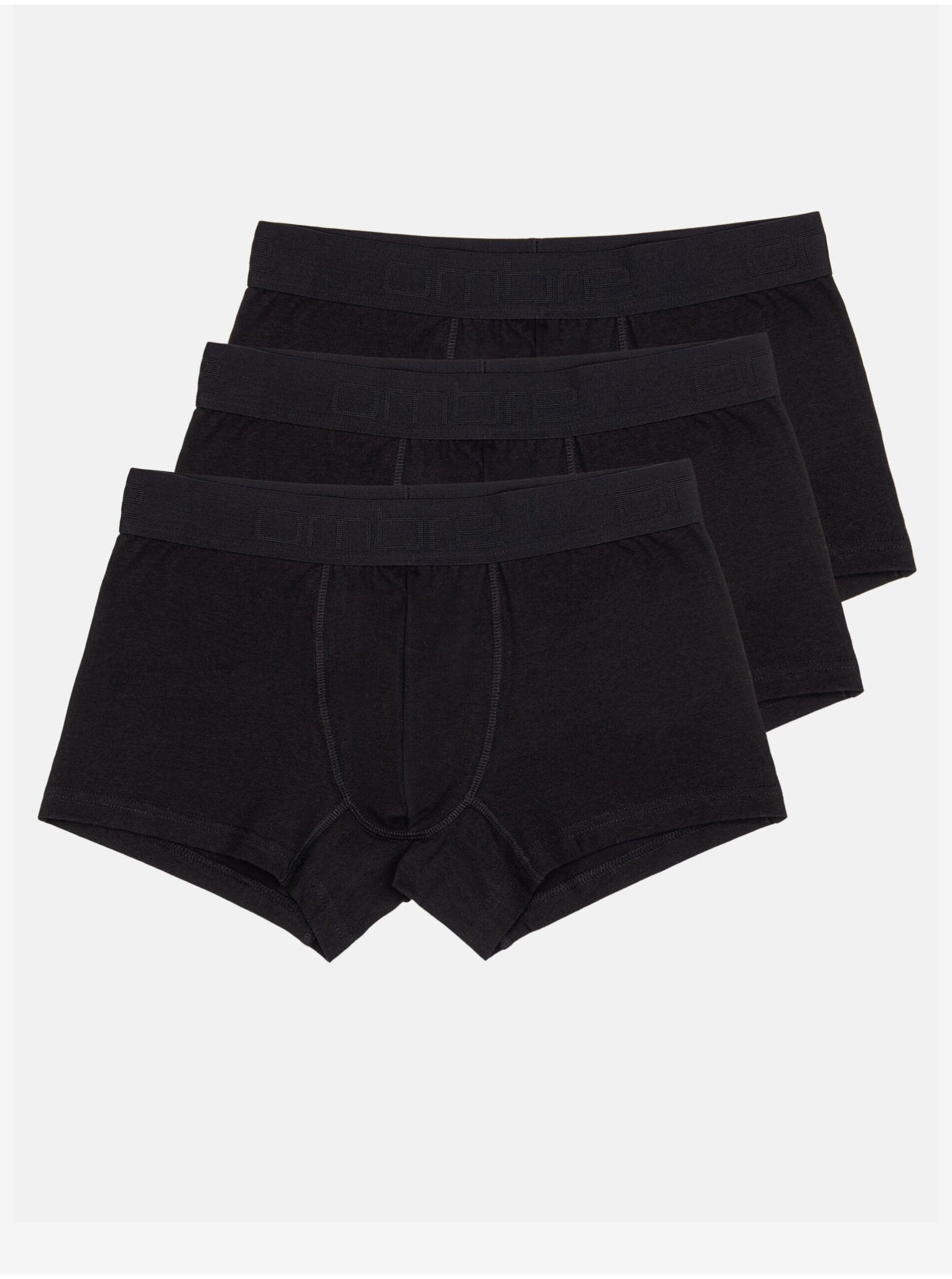 Levně Sada tří pánských boxerek v černé barvě Ombre Clothing
