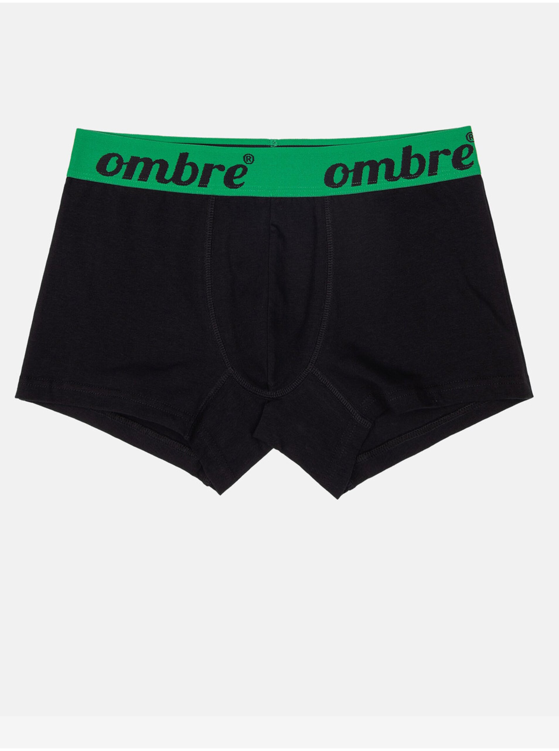 Levně Zeleno-černé pánské boxerky Ombre Clothing