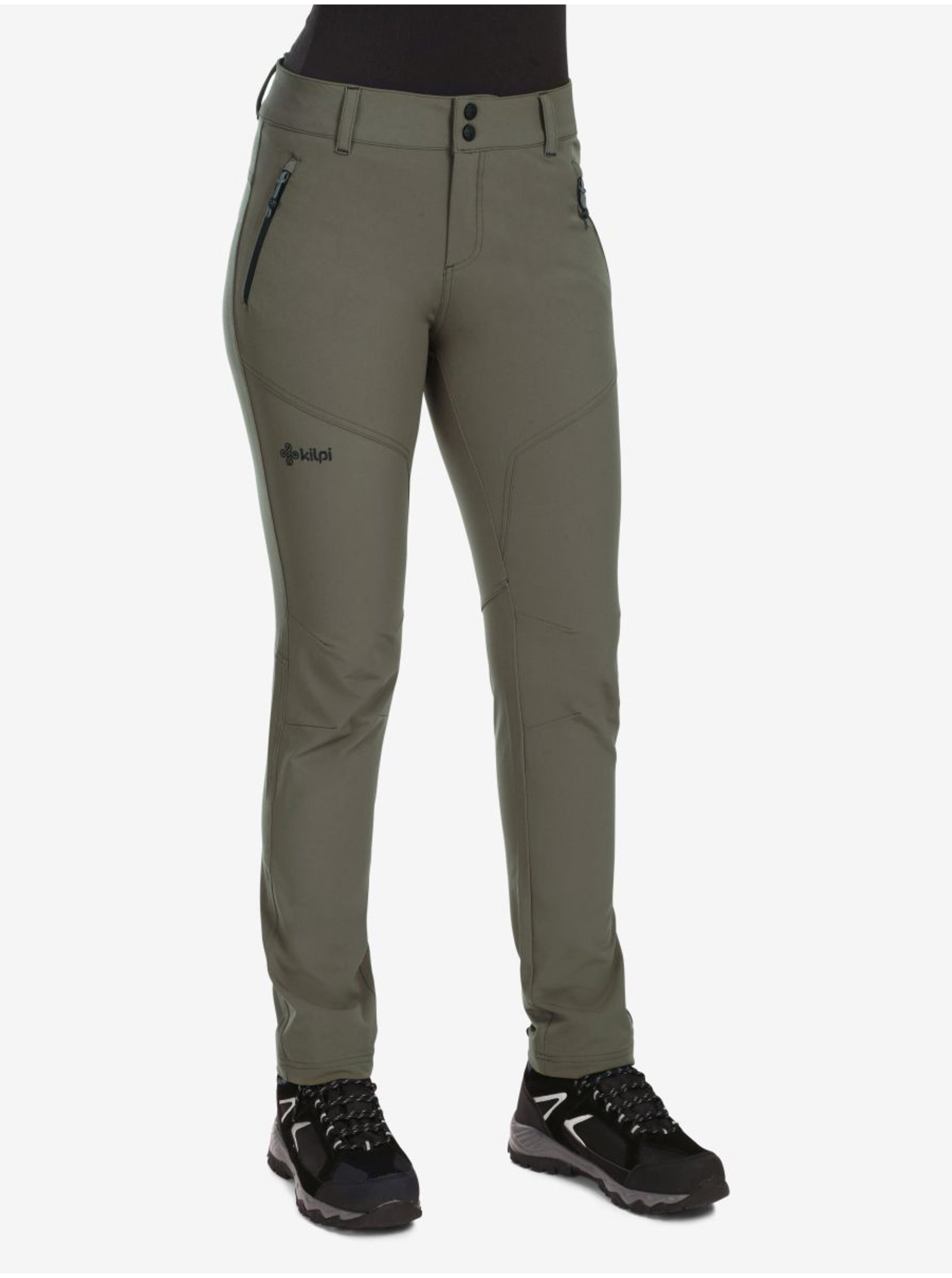 Levně Khaki dámské outdoorové kalhoty KILPI LAGO