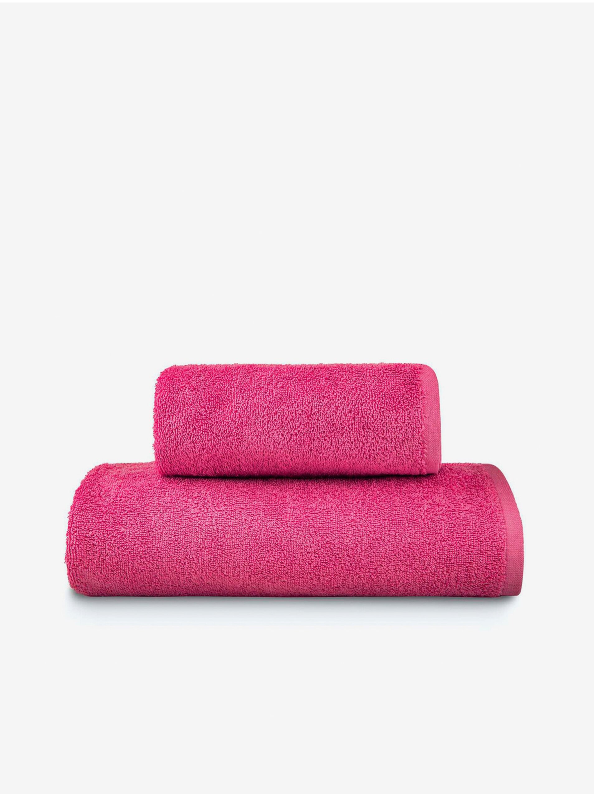 Levně Tmavě růžový ručník Edoti