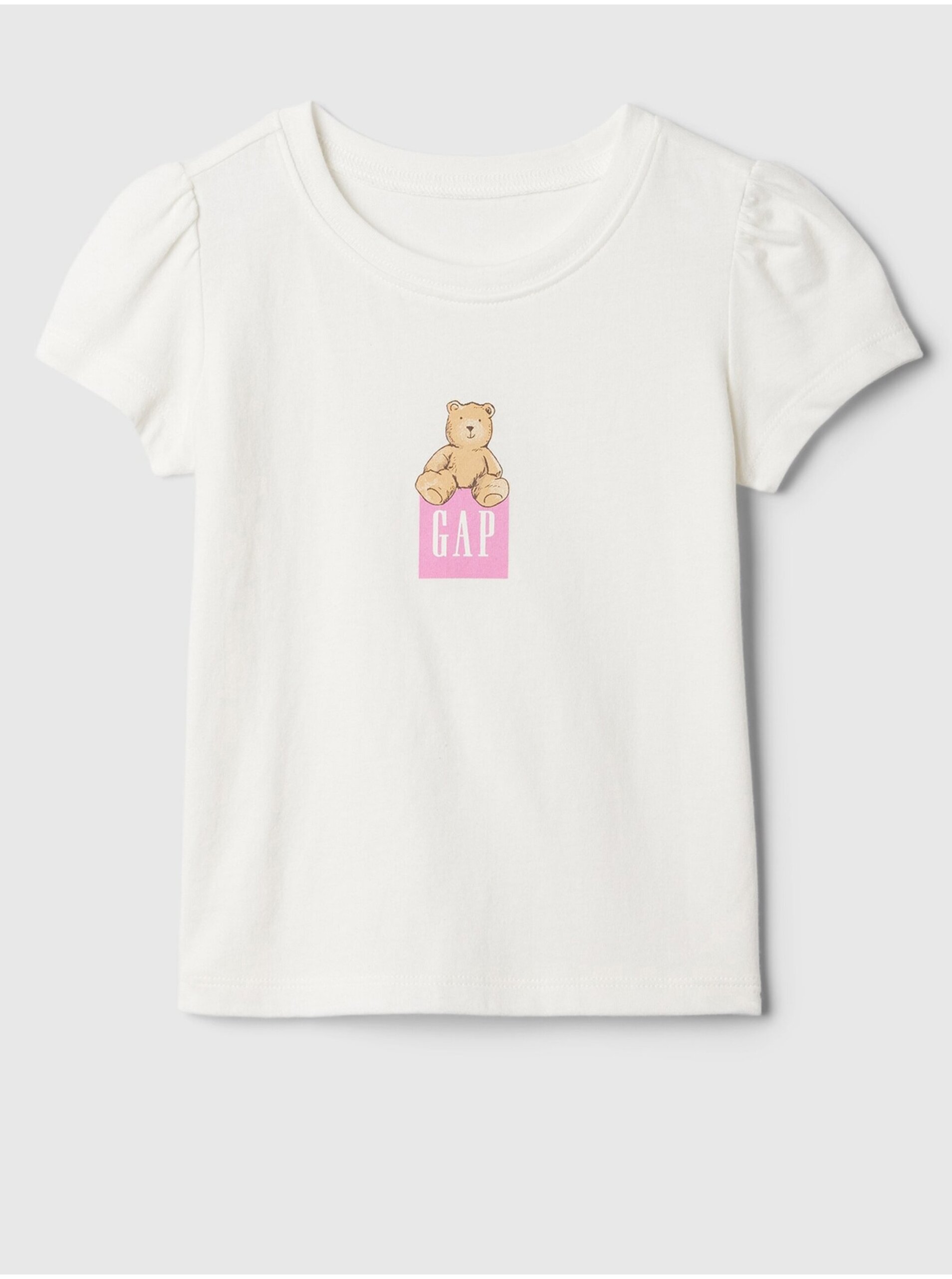 Levně Bílé holčičí tričko s logem GAP Brannan
