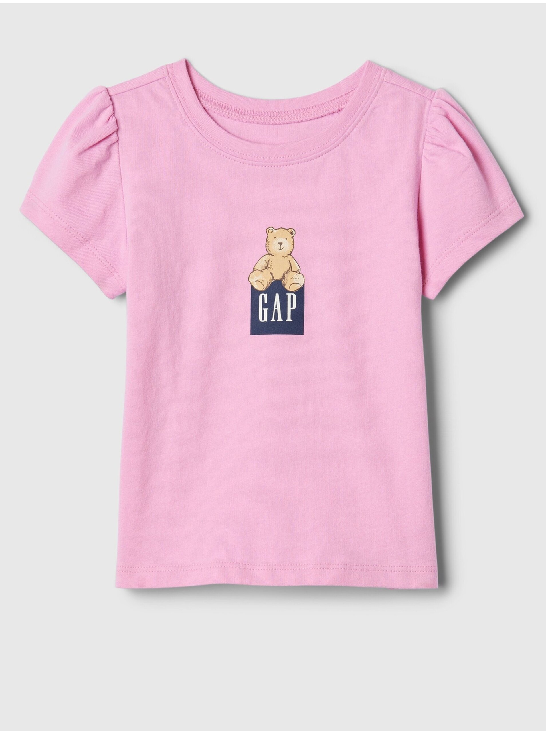 E-shop Ružové dievčenské tričko s logom GAP Brannan