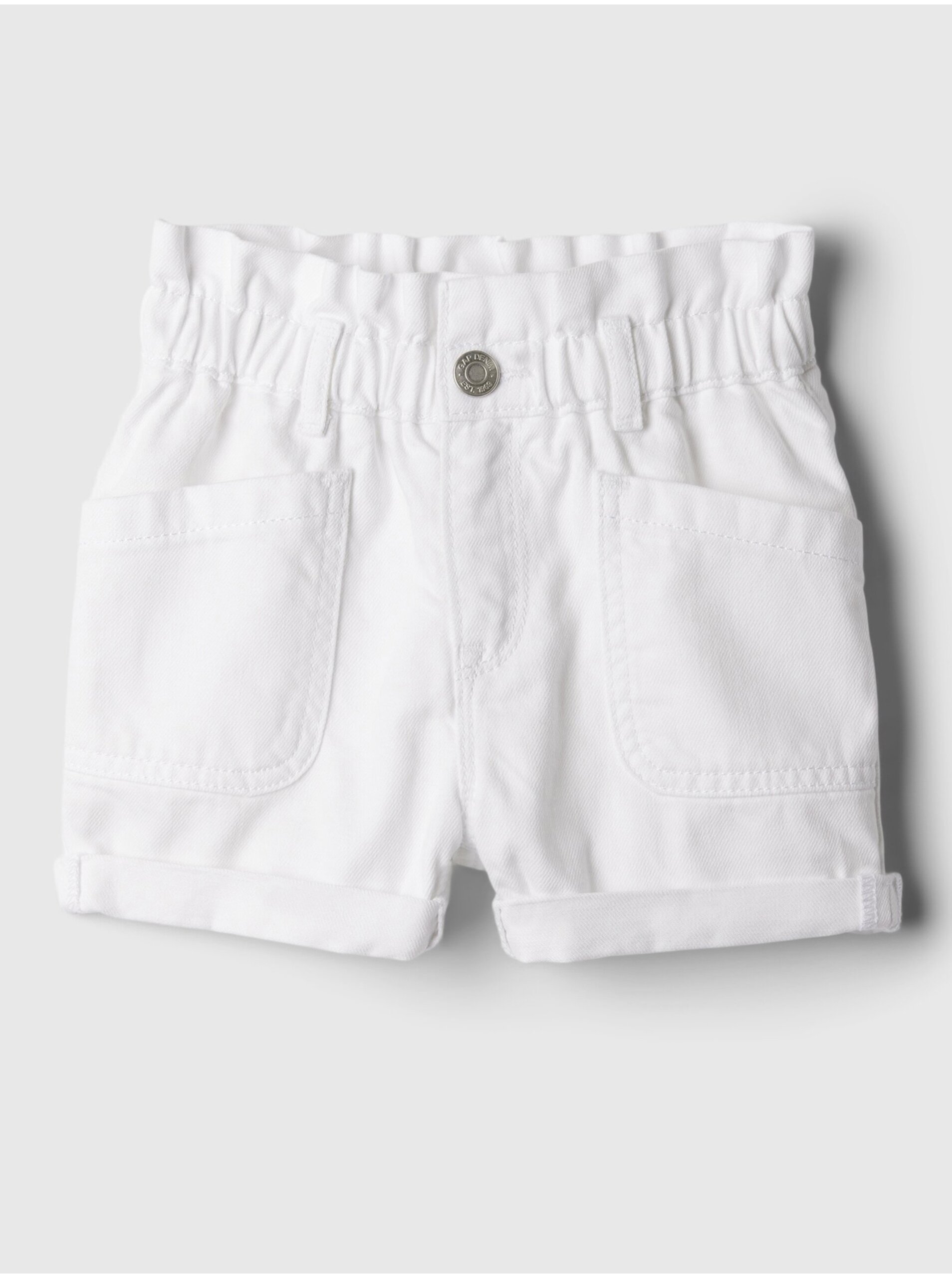 Lacno Biele dievčenské džínsové kraťasy GAP