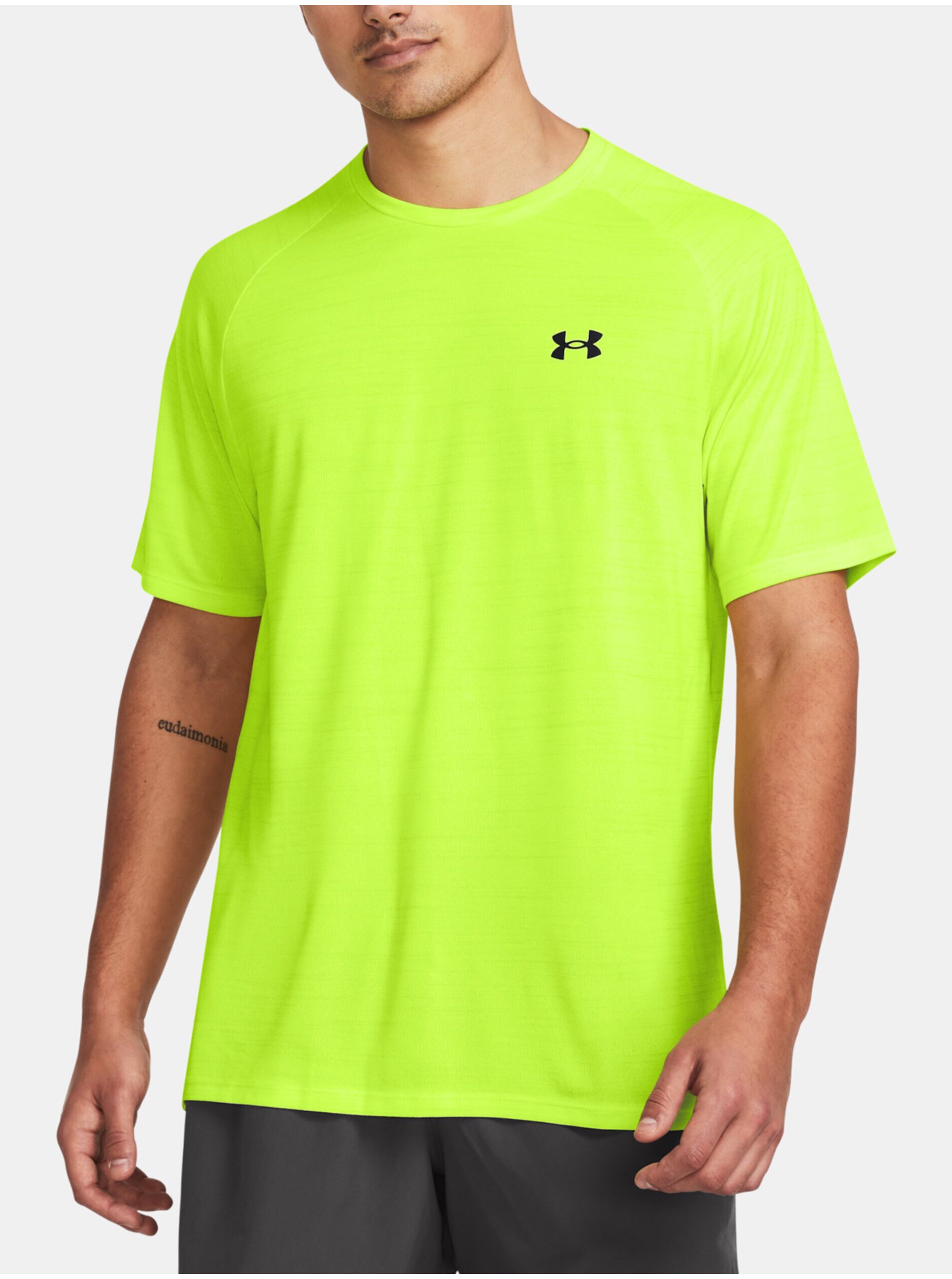 Lacno Zelené pánske neónové tričko Under Armour UA Tiger Tech 2.0 SS