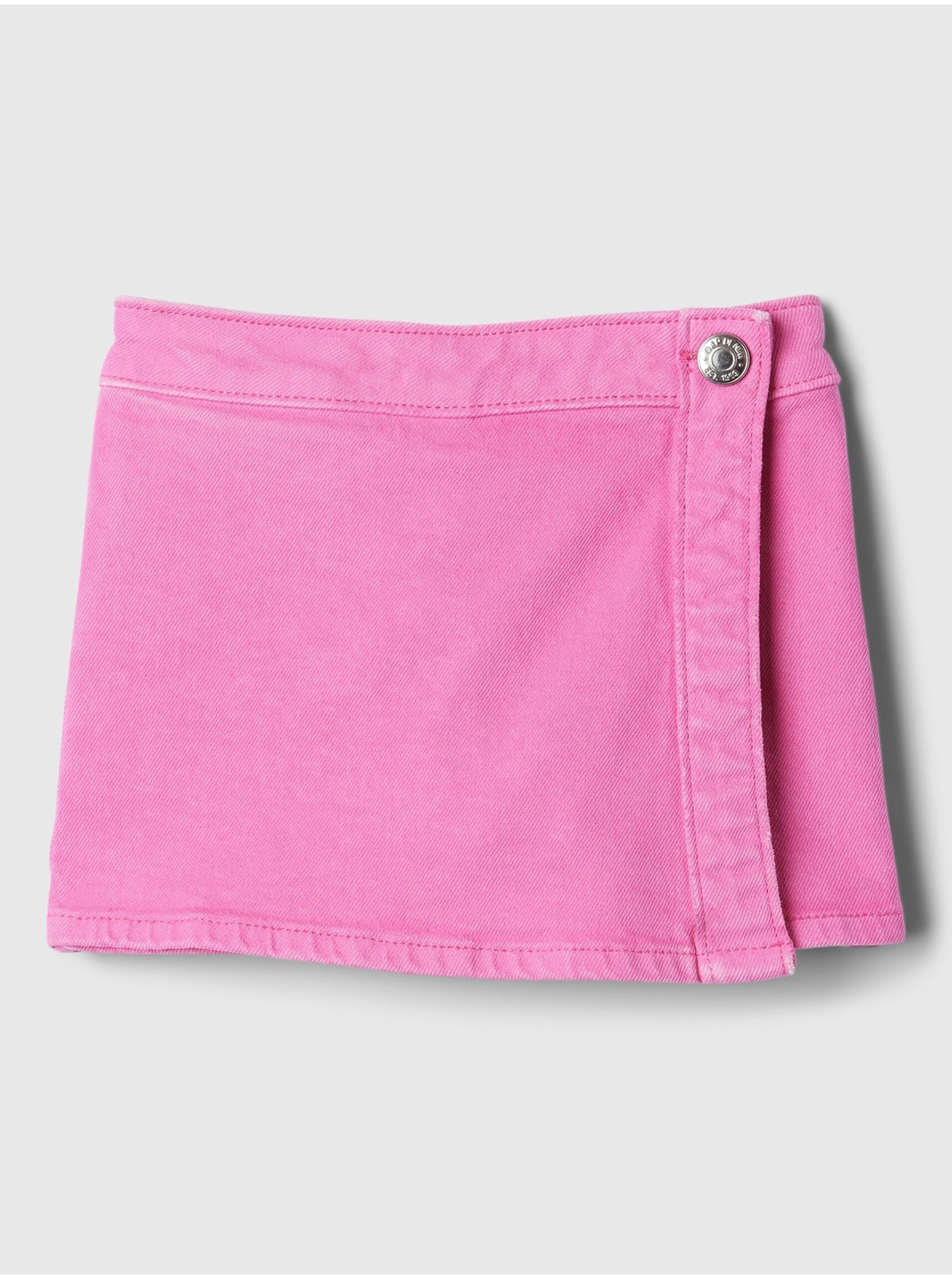 Levně Růžová holčičí džínová kraťasová sukně GAP