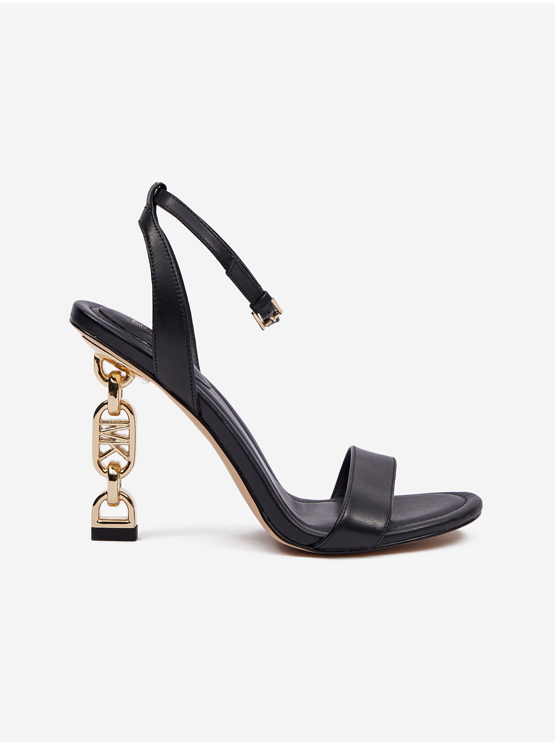 Levně Černé dámské kožené sandálky Michael Kors Tenley Sandal