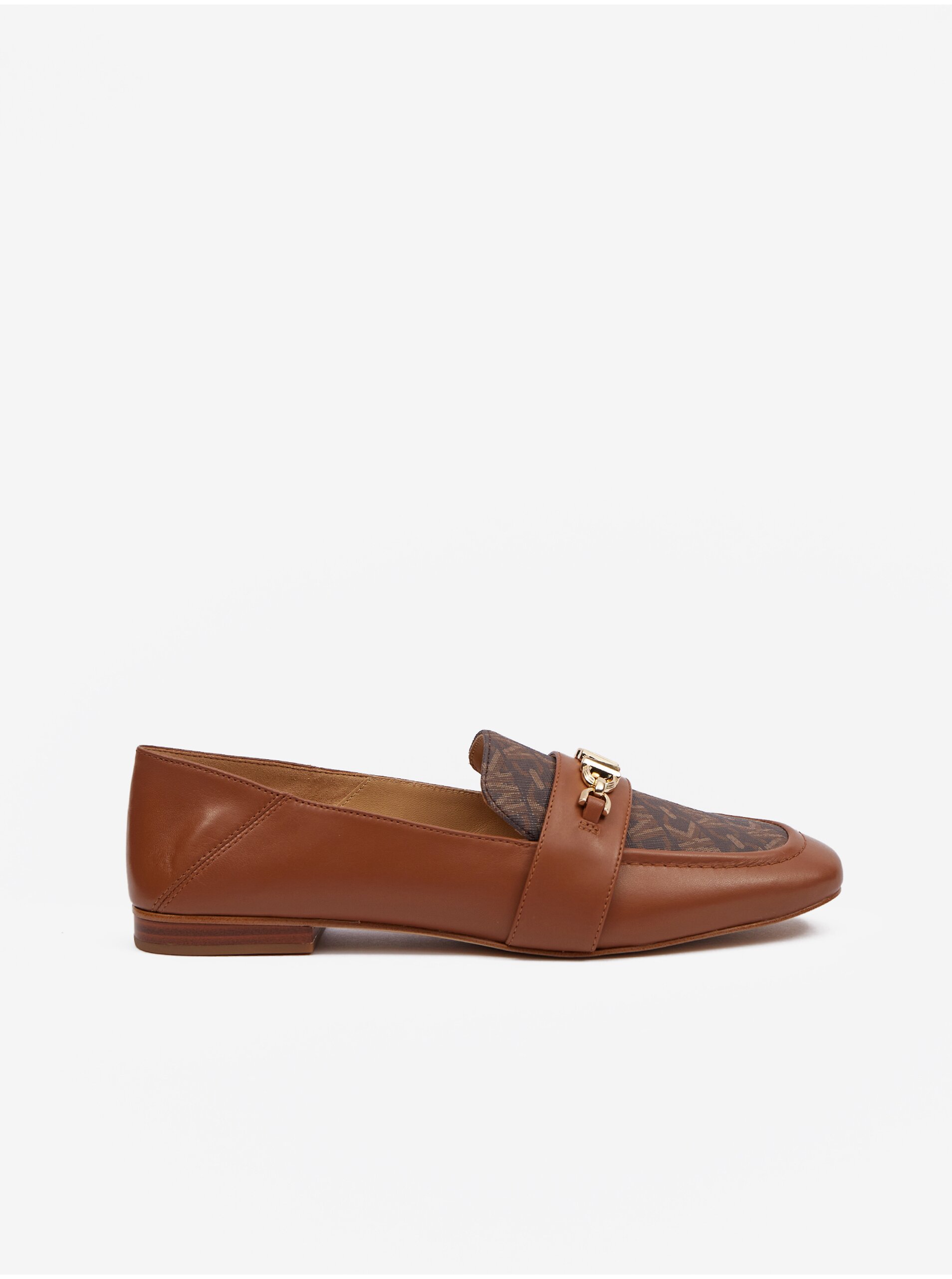 Levně Hnědé dámské kožené mokasíny Michael Kors Tiffanie Loafer