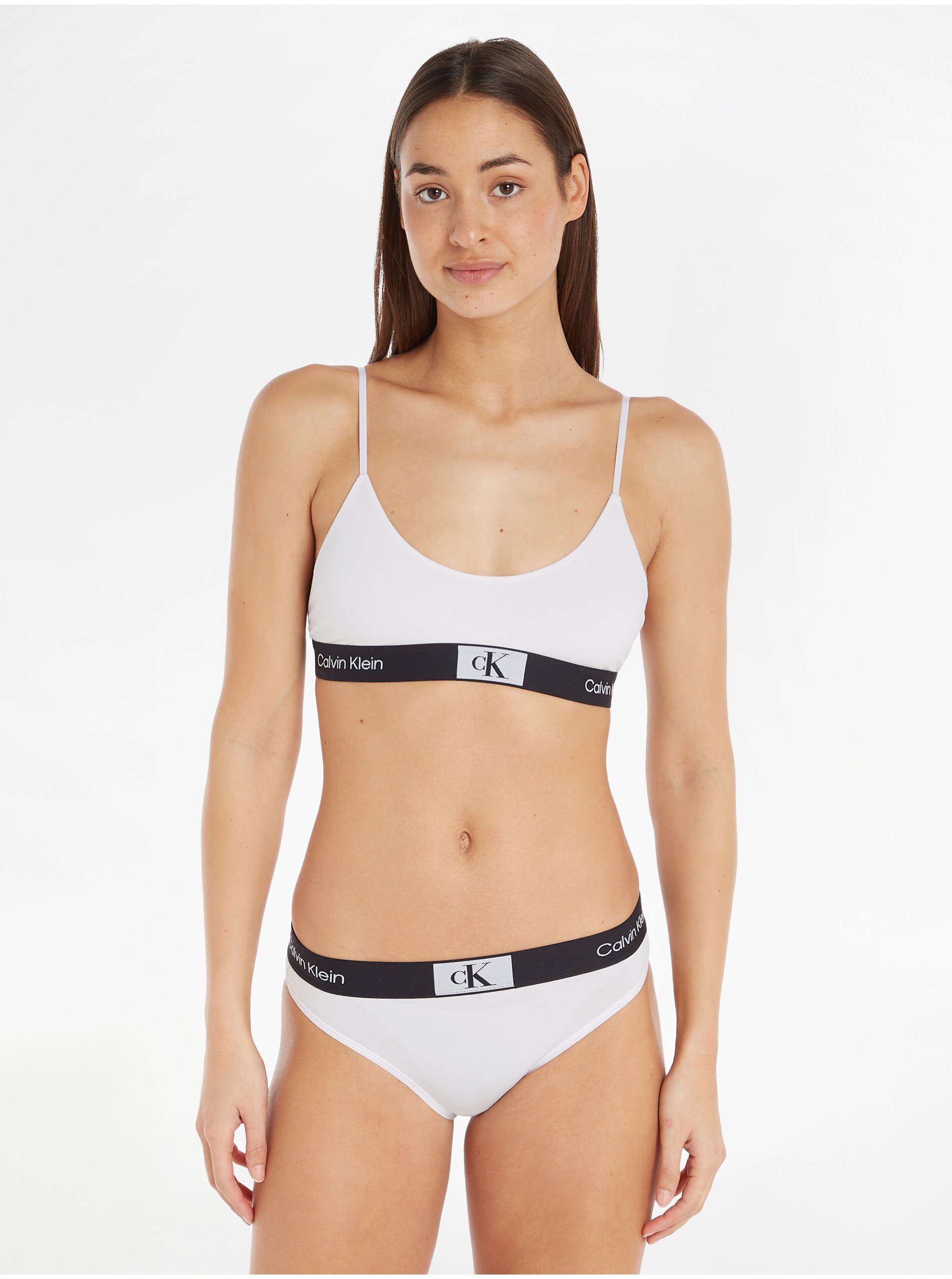 Levně Bílá dámská podprsenka Calvin Klein Underwear Unlined Bralette