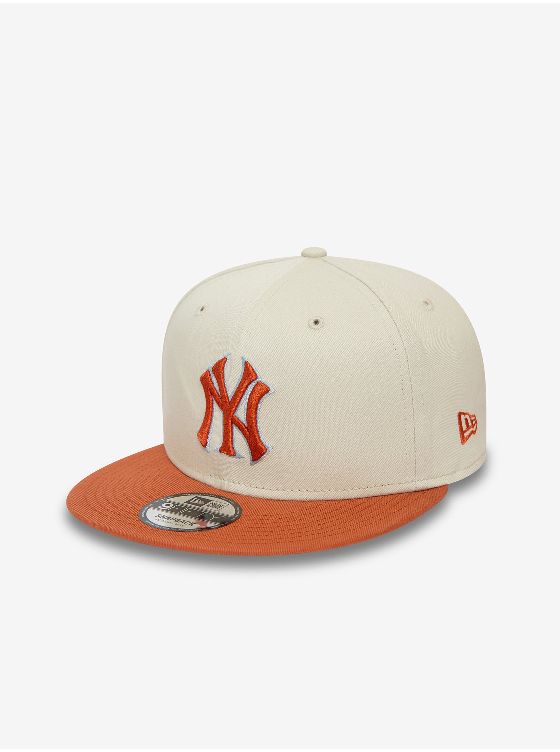 Levně Oranžovo-krémová pánská kšiltovka New Era 950 MLB Patch 9fifty