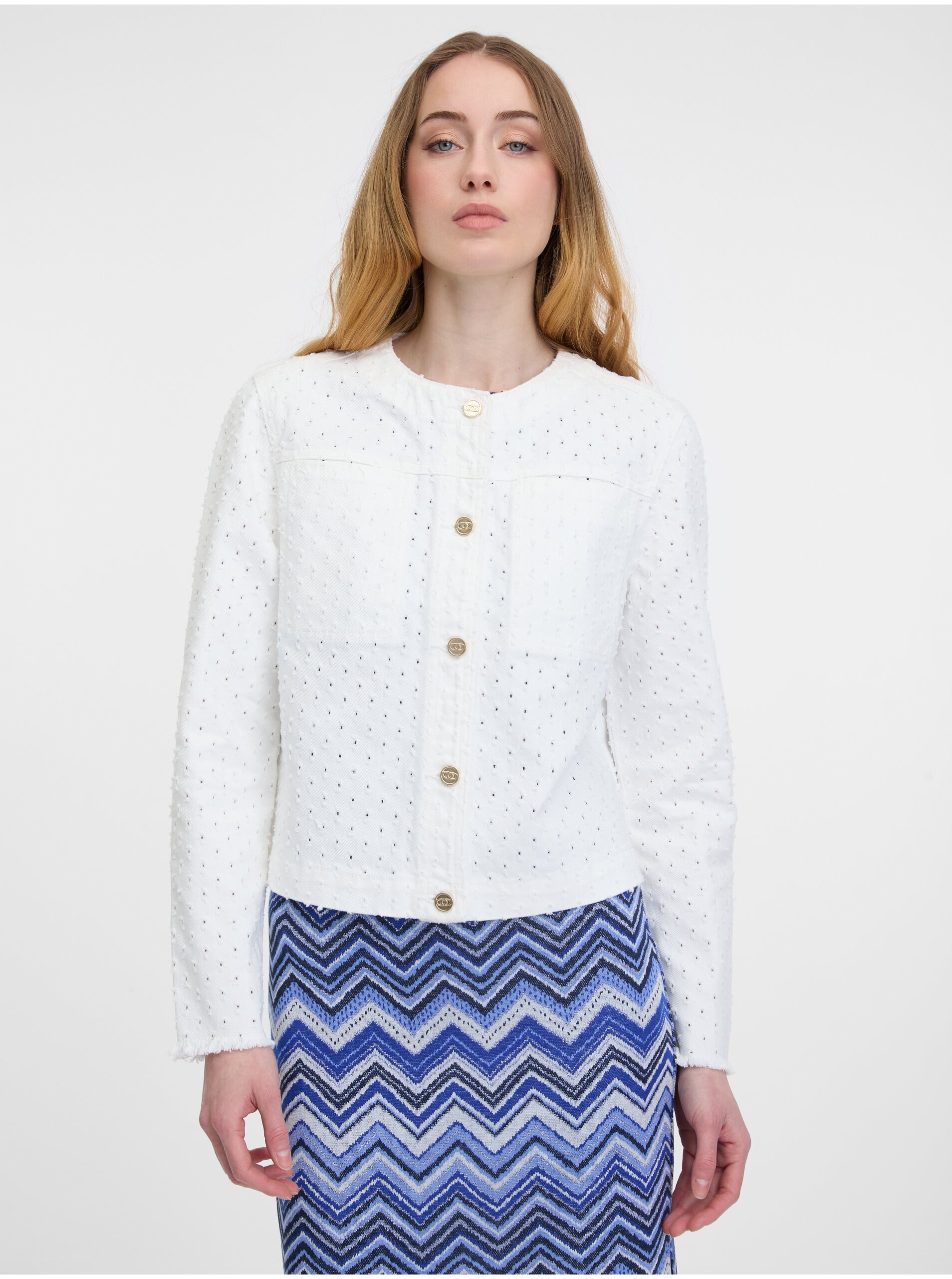 Biela dámska džínsová bunda ORSAY vo výpredaji-orsay 1