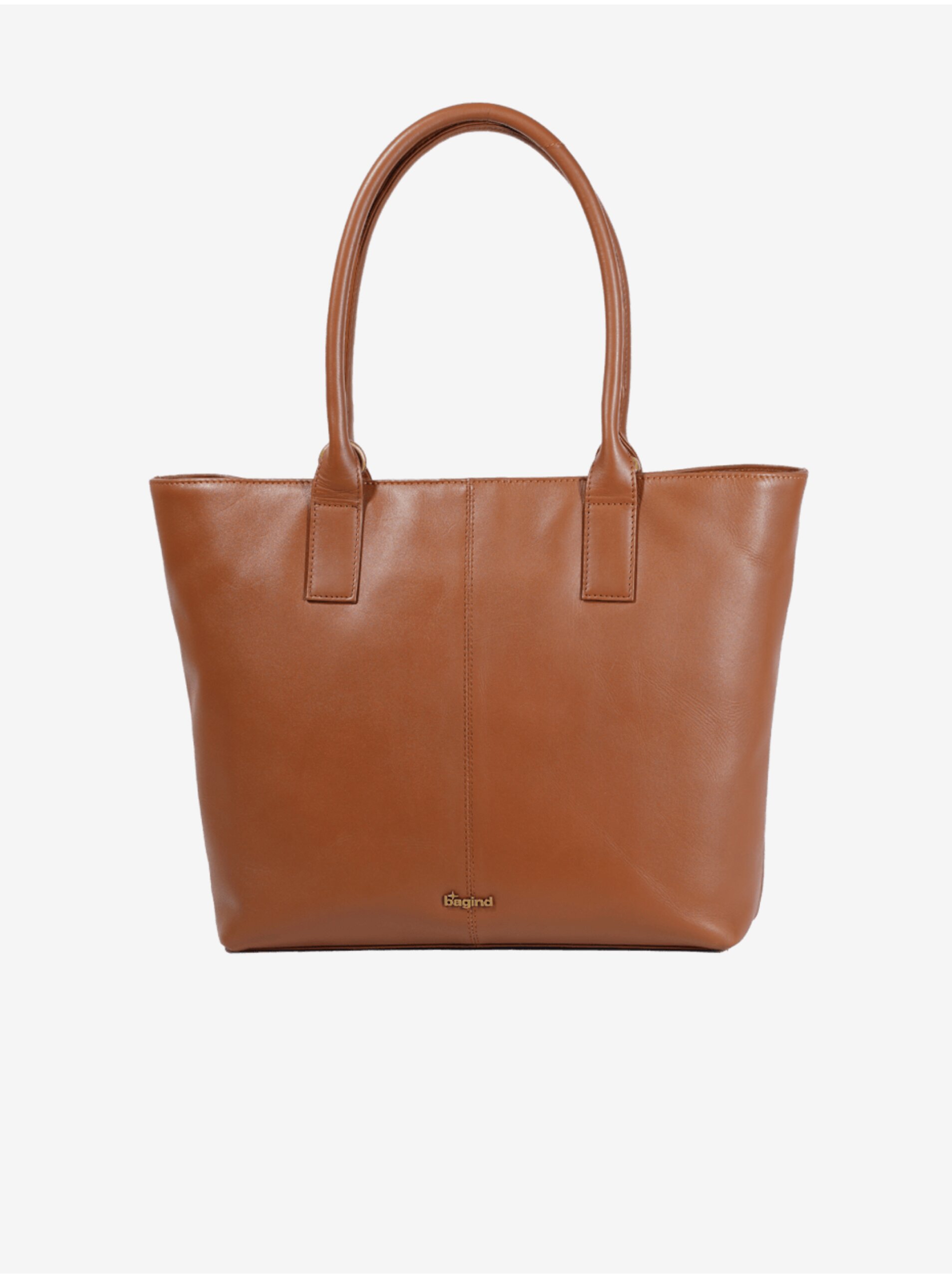 Hnědá dámská kožená shopper kabelka Bagind Shopy