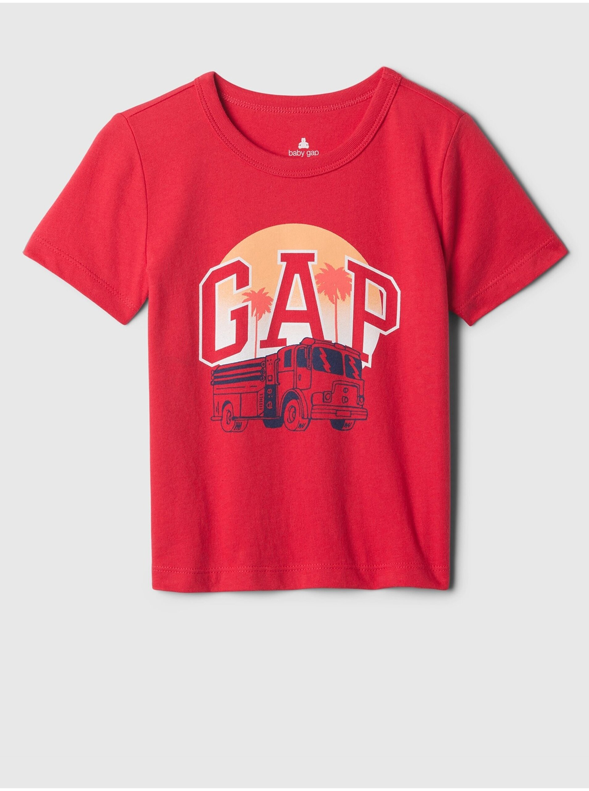 Levně Červené klučičí tričko s logem GAP