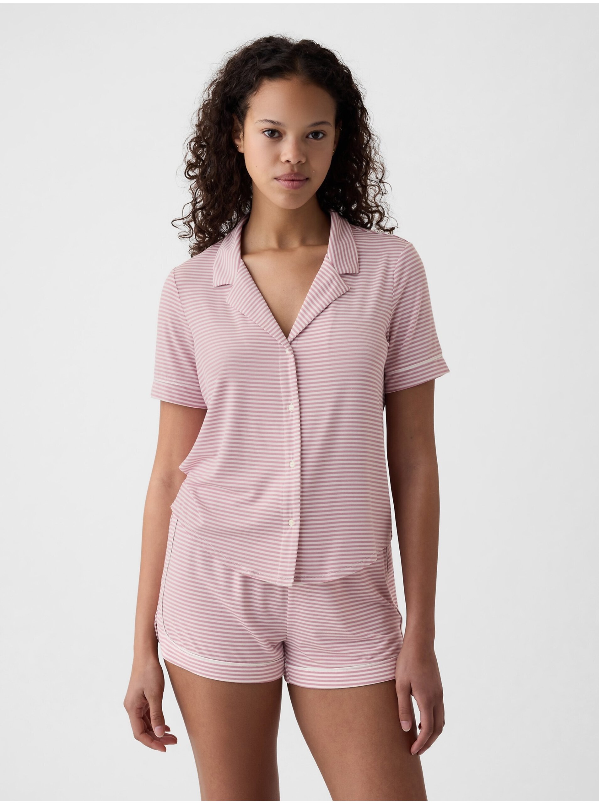 Levně Růžová dámská pyžamová košile GAP
