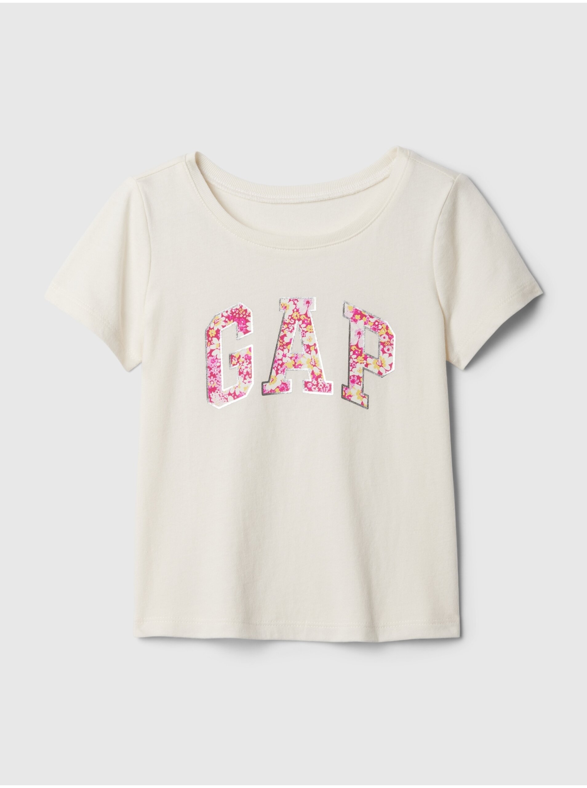 E-shop Béžové dievčenské tričko s logom GAP