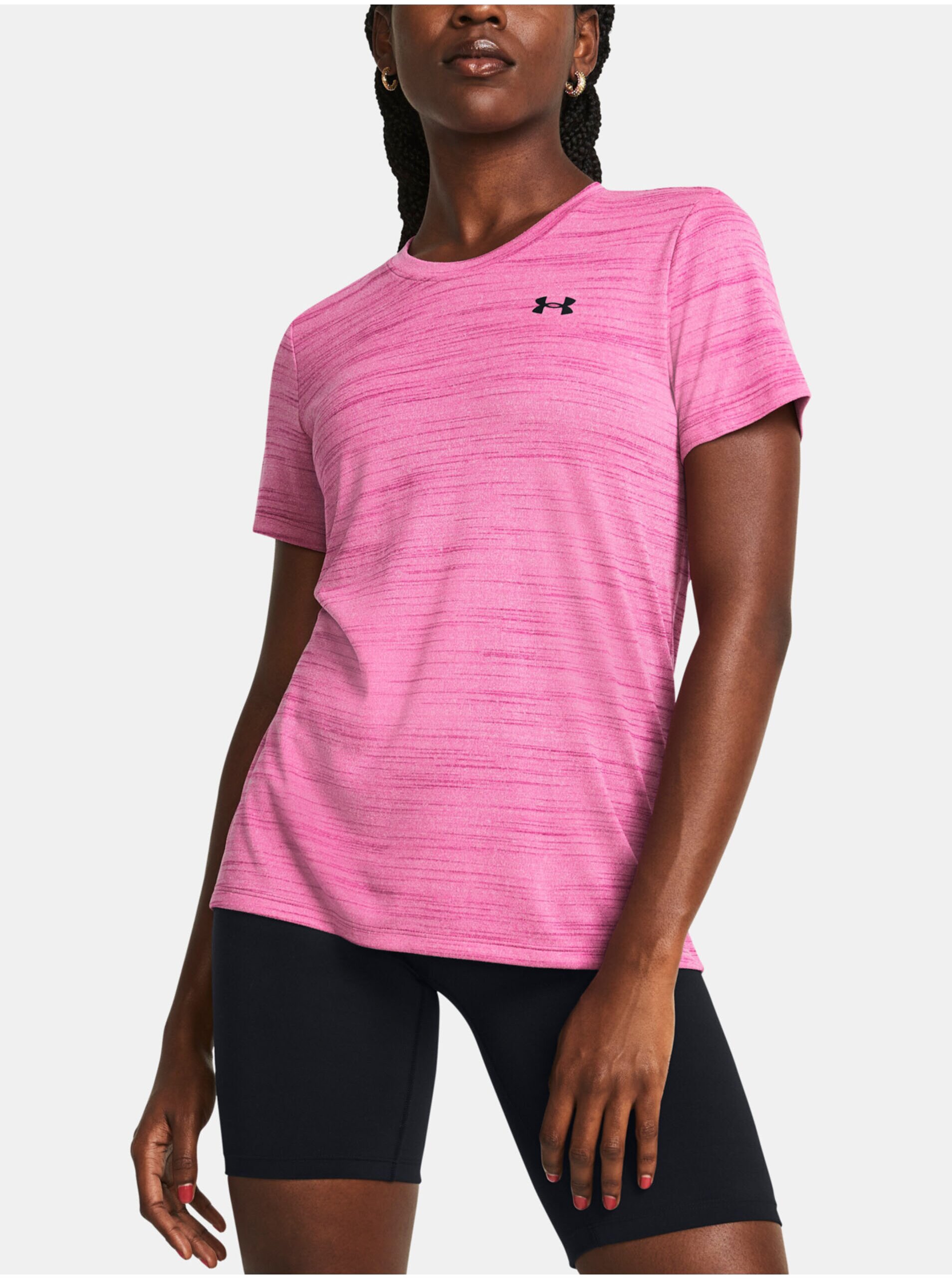 Levně Růžové dámské sportovní tričko Under Armour Tech Tiger SSC