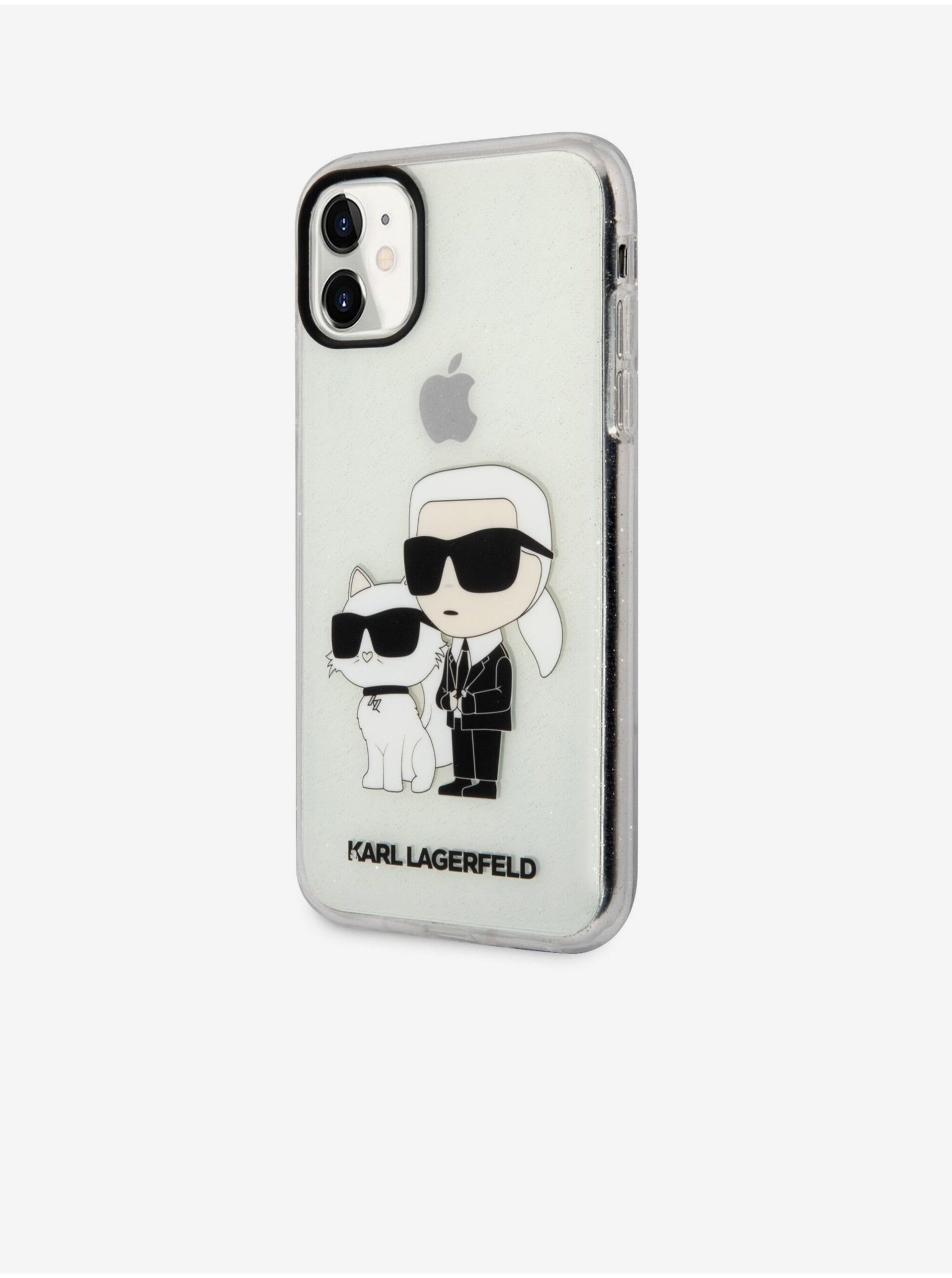 Levně IML Glitter Karl and Choupette NFT Zadní Kryt pro iPhone 11 Transparent Karl Lagerfeld