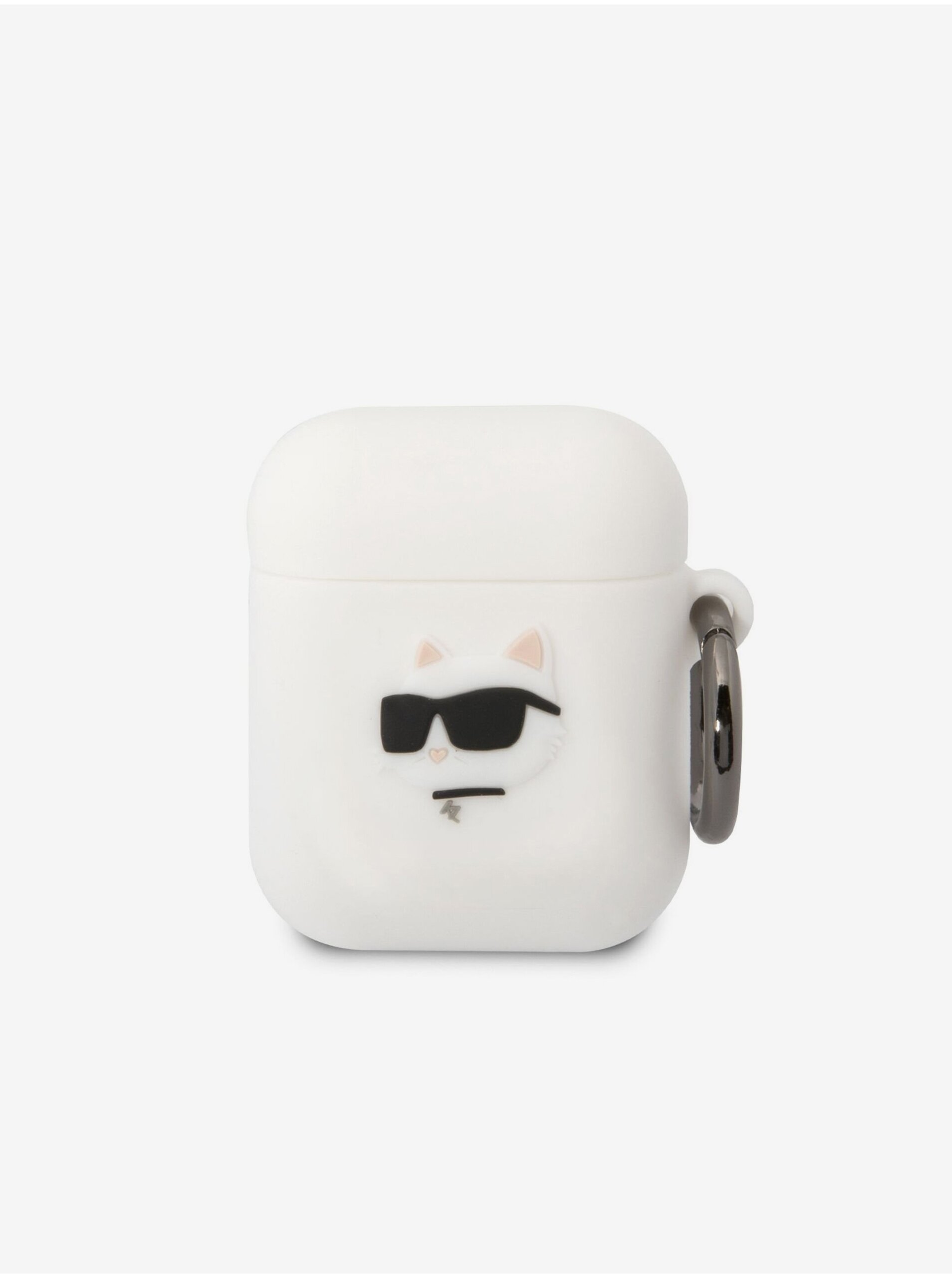 3D Logo NFT Choupette Head Silikonové Pouzdro pro Airpods 1/2 White Karl Lagerfeld