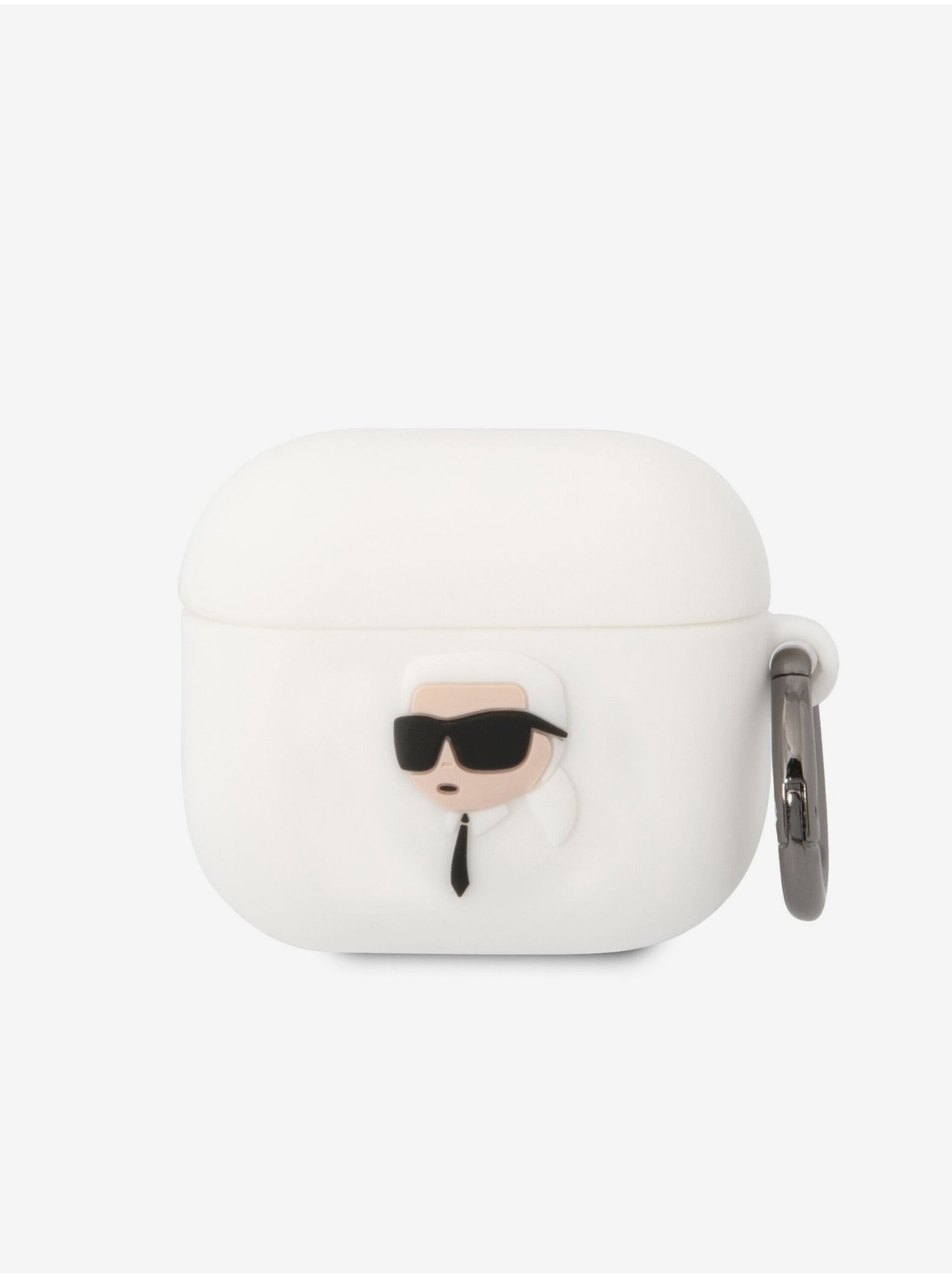 Karl Lagerfeld 3D Logo NFT Karl Head Silikonové Pouzdro pro Airpods 3 White