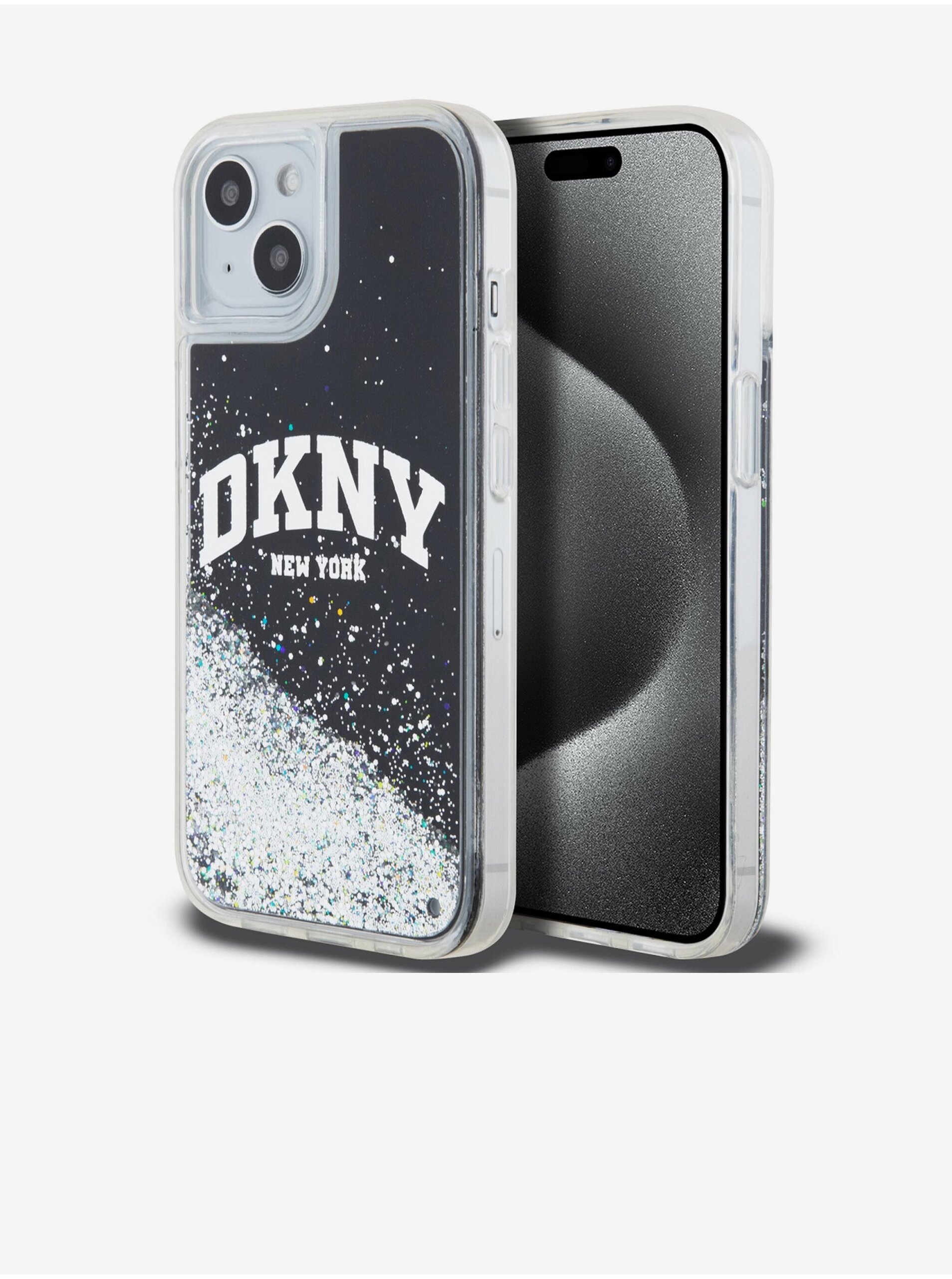 Levně Liquid Glitter Arch Logo Zadní Kryt pro iPhone 11 Black DKNY