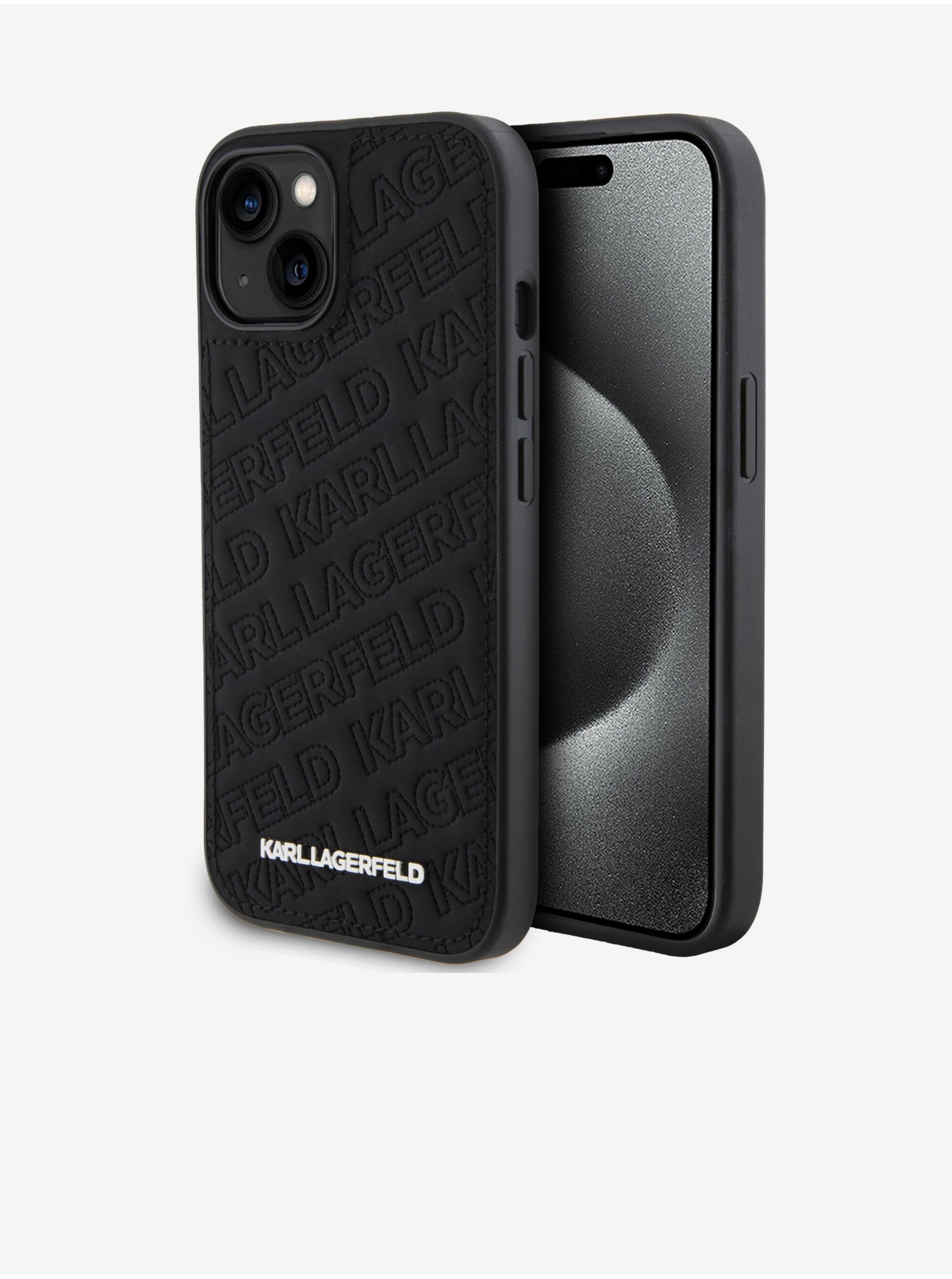 Levně PU Quilted Pattern Zadní Kryt pro iPhone 15 Black Karl Lagerfeld