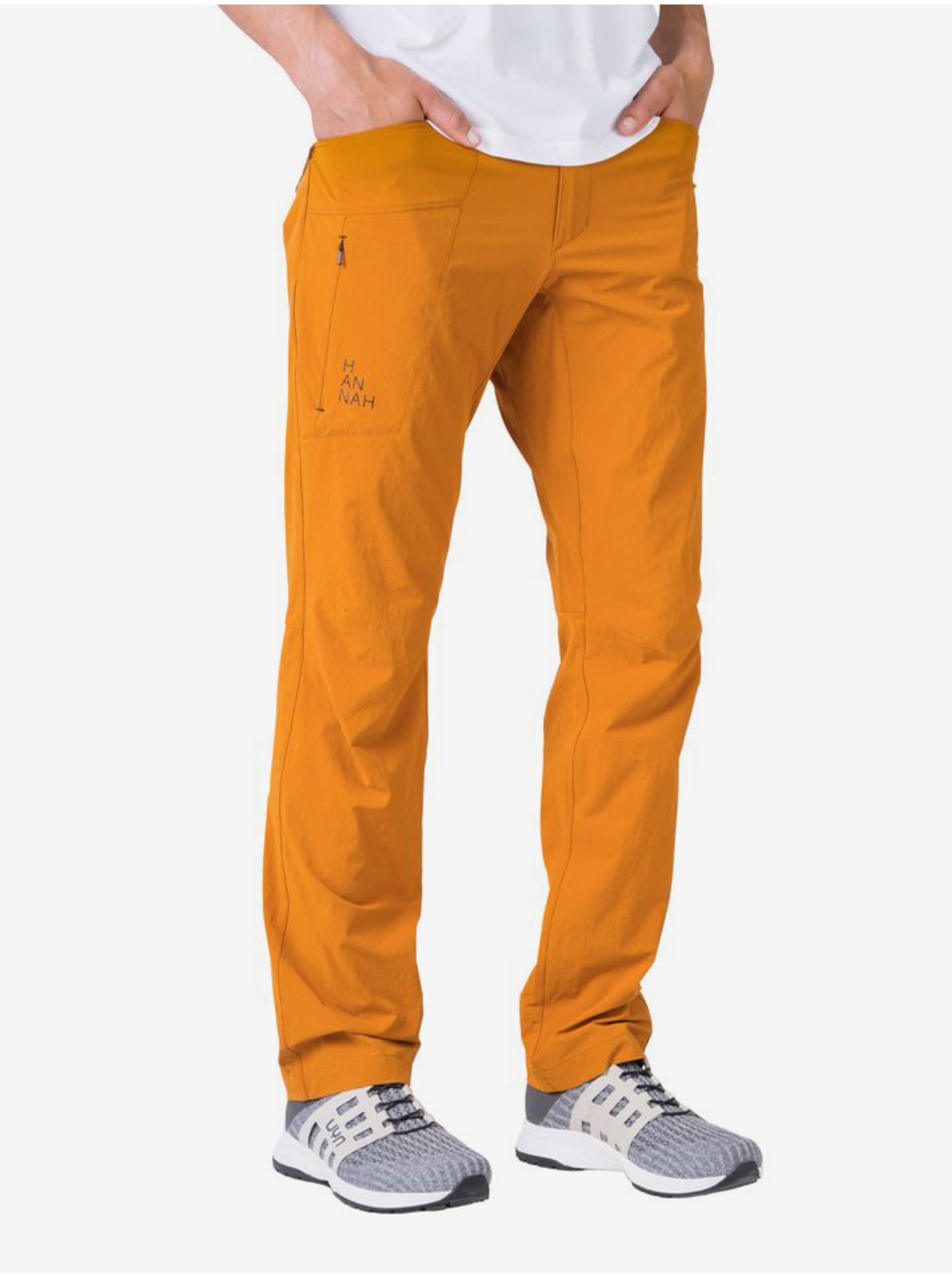 Levně Oranžové pánské outdoorové kalhoty Hannah Niguel II