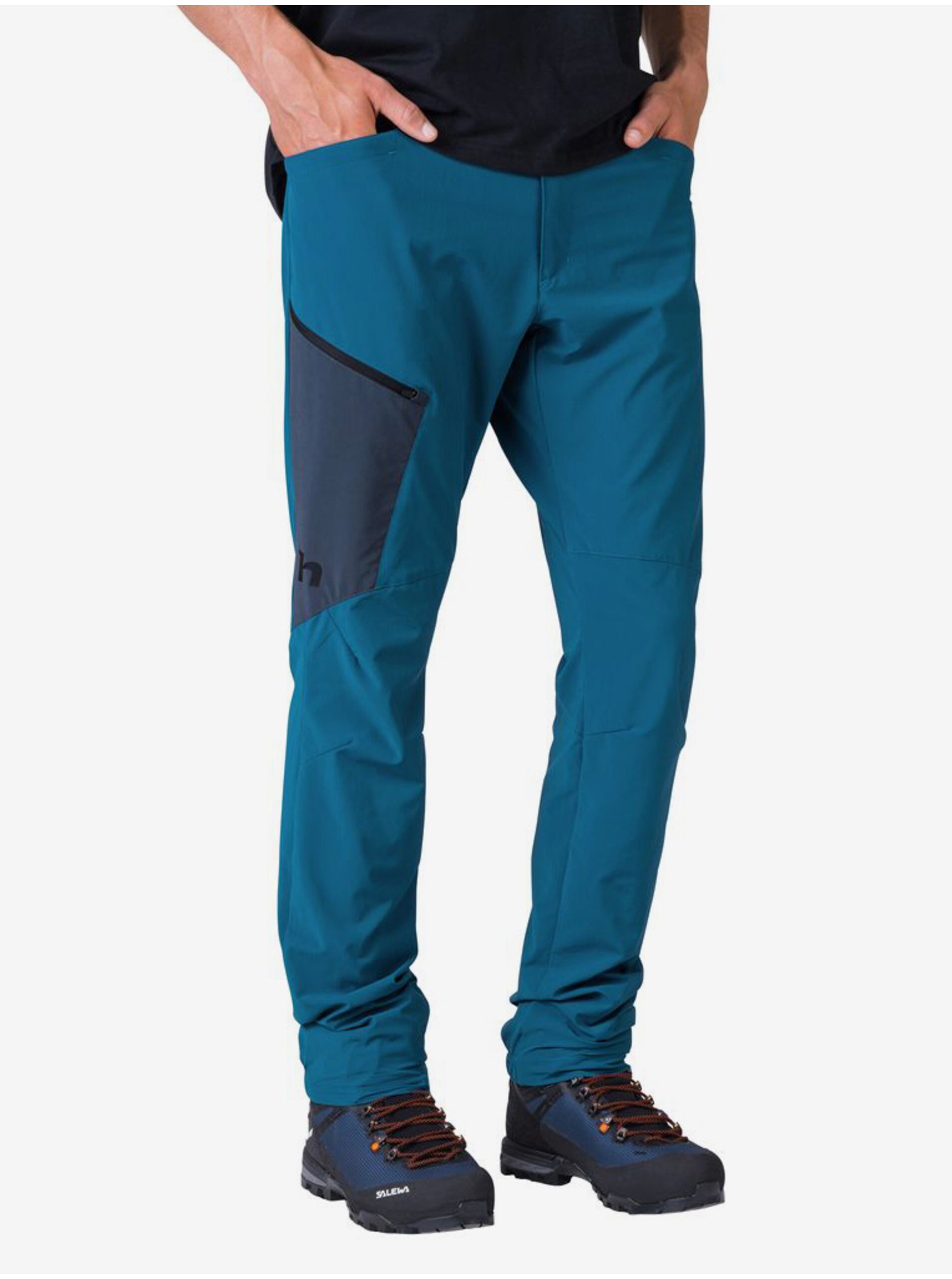 Levně Modré pánské outdoorové softshellové kalhoty Hannah Torrent
