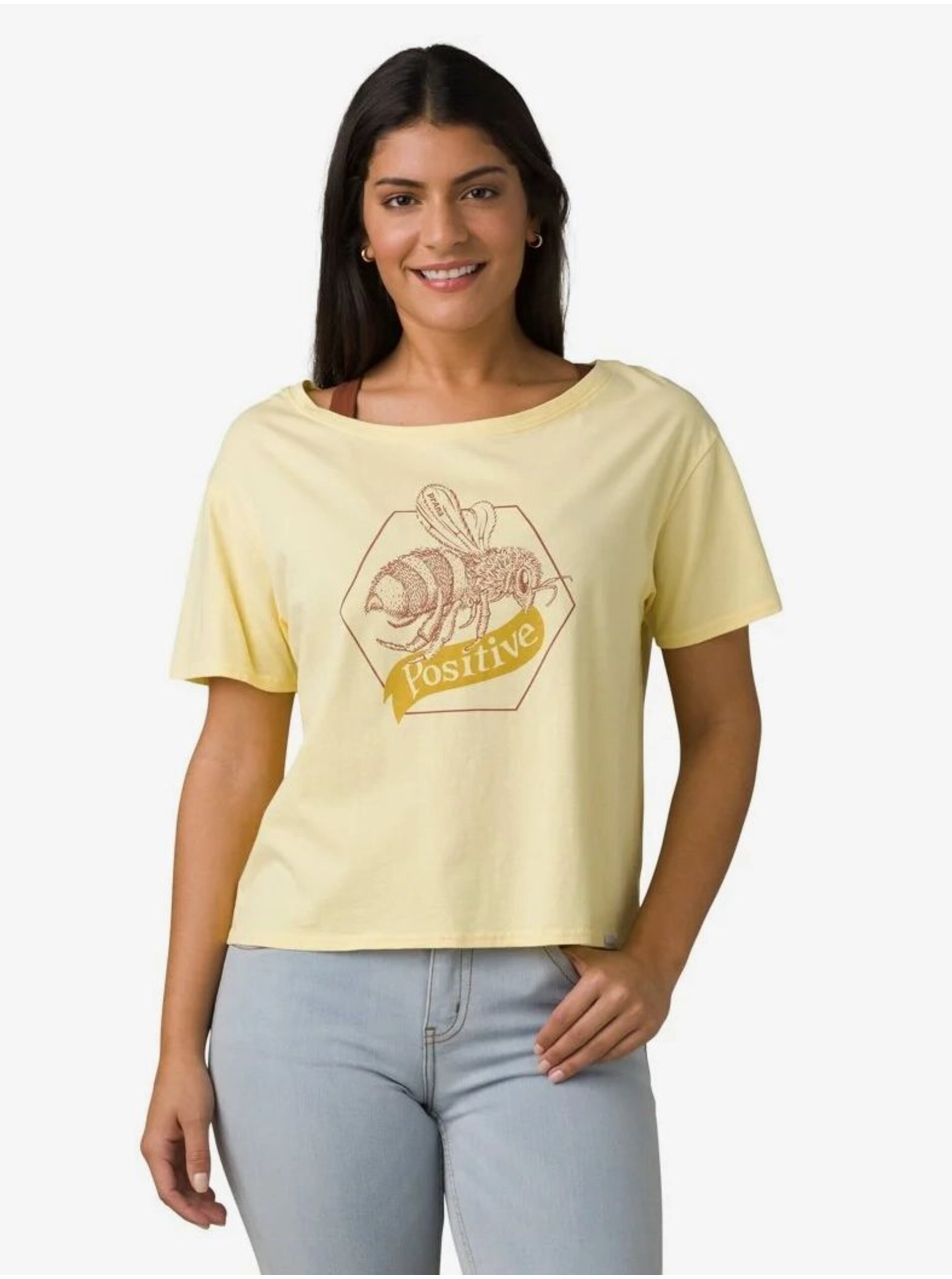 Levně Světle žluté dámské tričko prAna Bee Positive