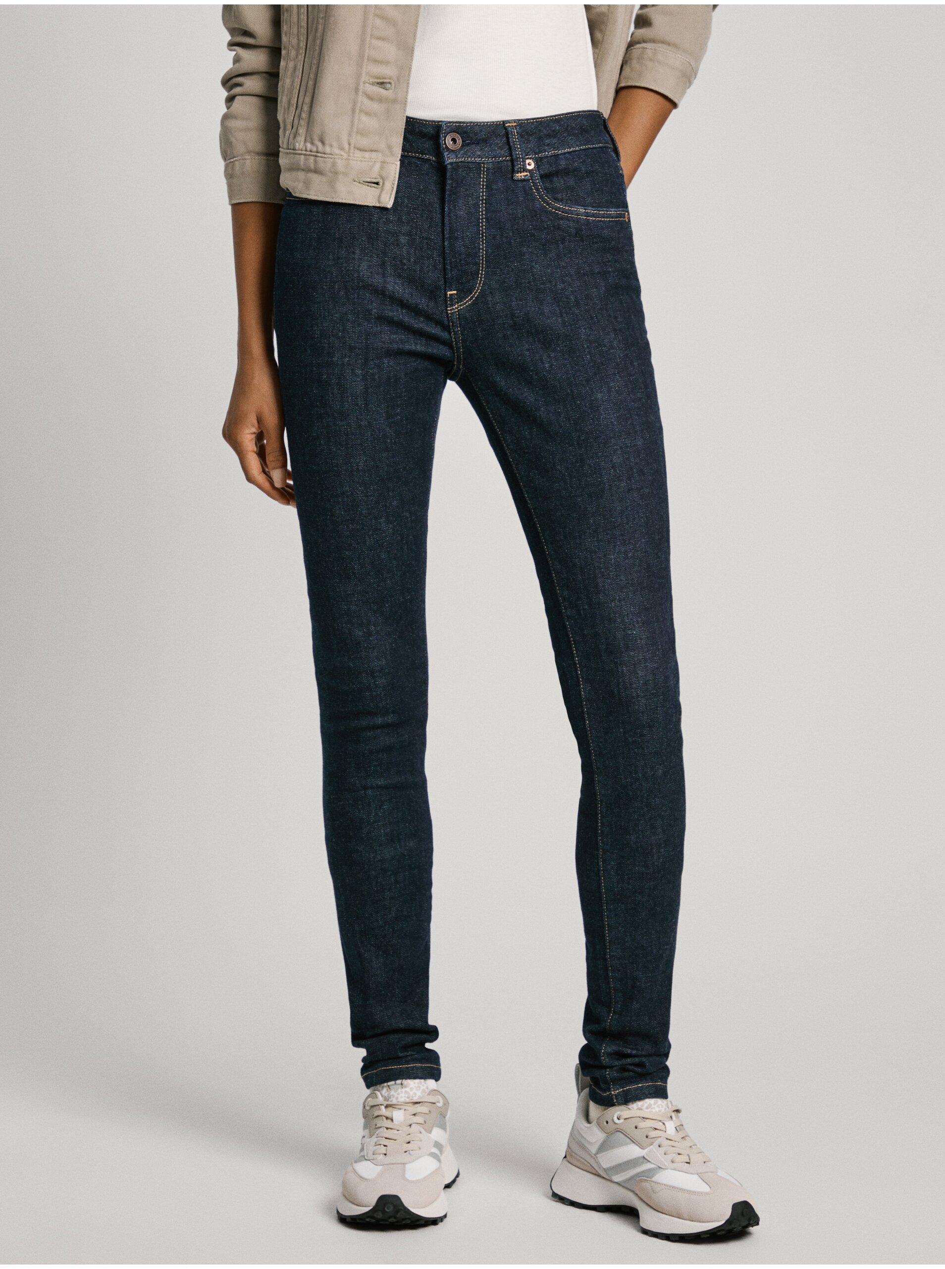 E-shop Tmavě modré dámské skinny fit džíny Jeans Pepe Jeans