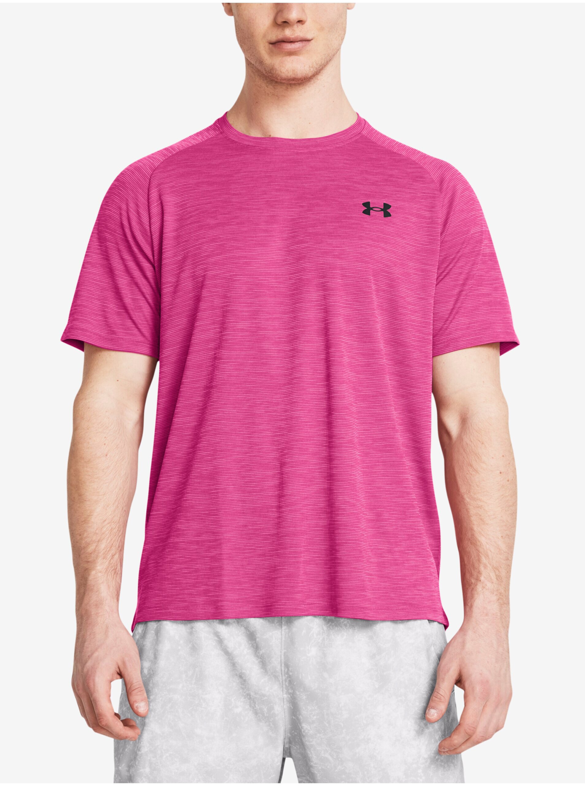 Levně Růžové pánské tričko Under Armour UA Tech Textured SS