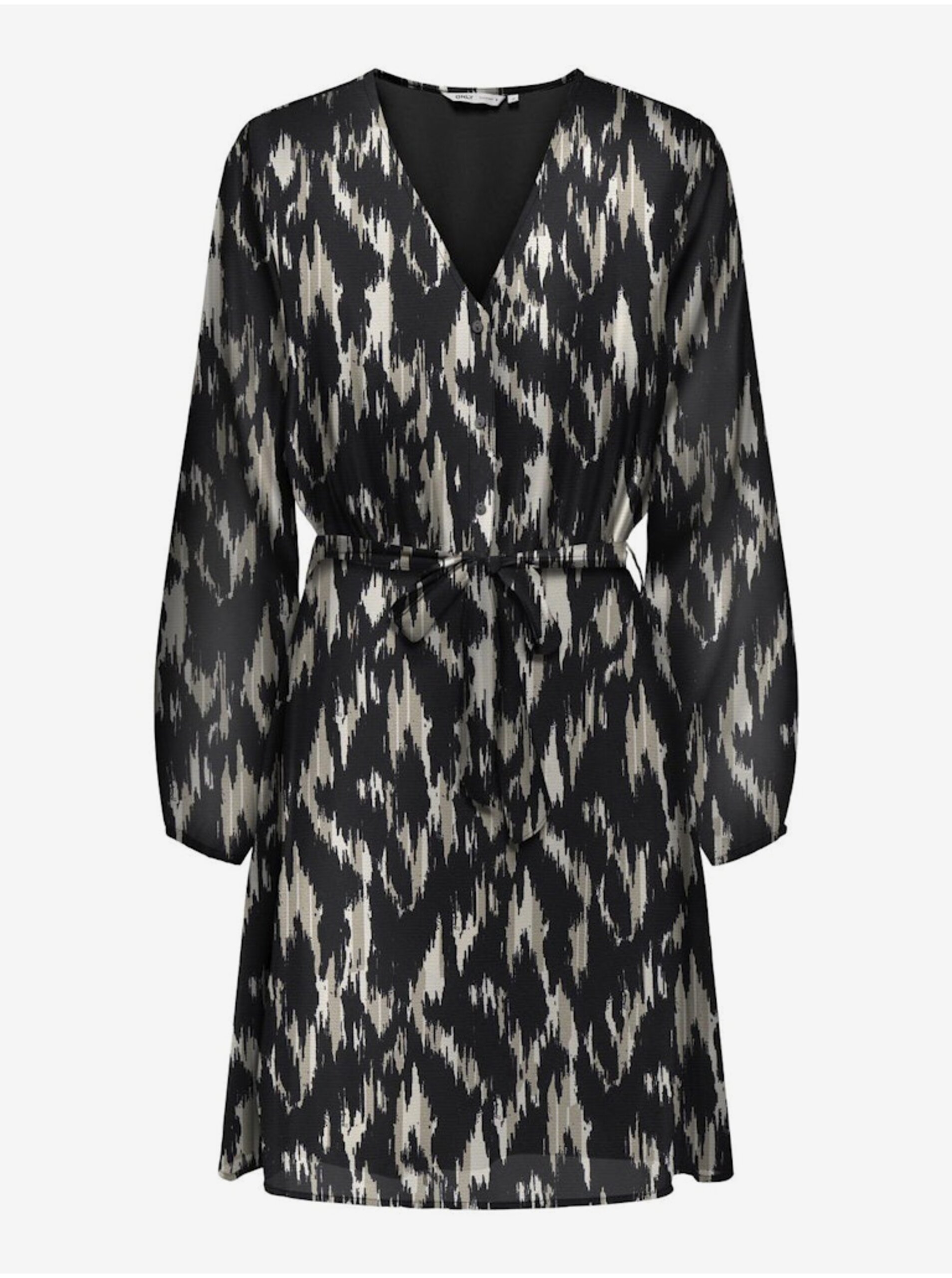 Béžovo-černé dámské vzorované šaty ONLY Cera