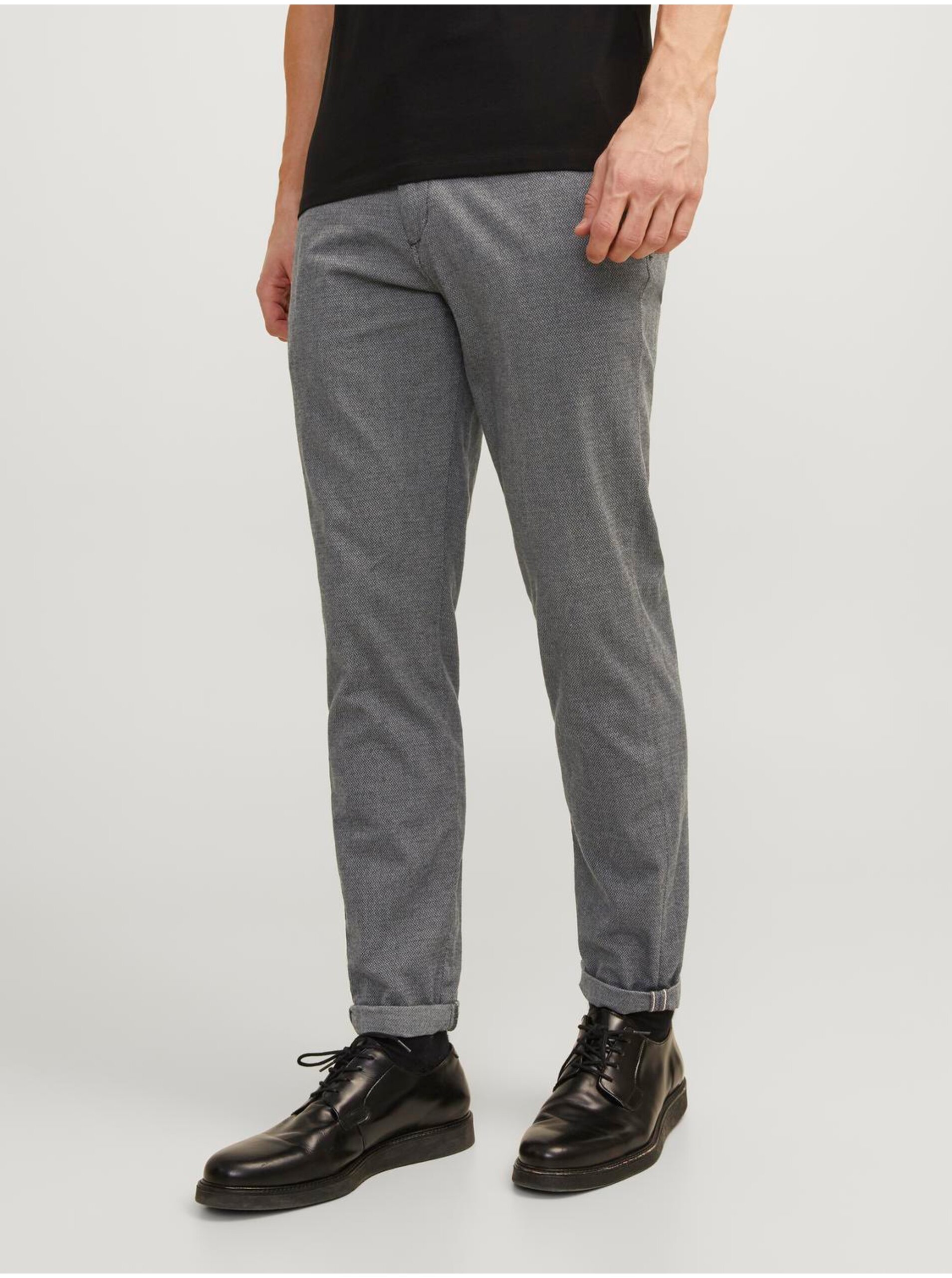 Šedé pánské chino kalhoty Jack & Jones Marco