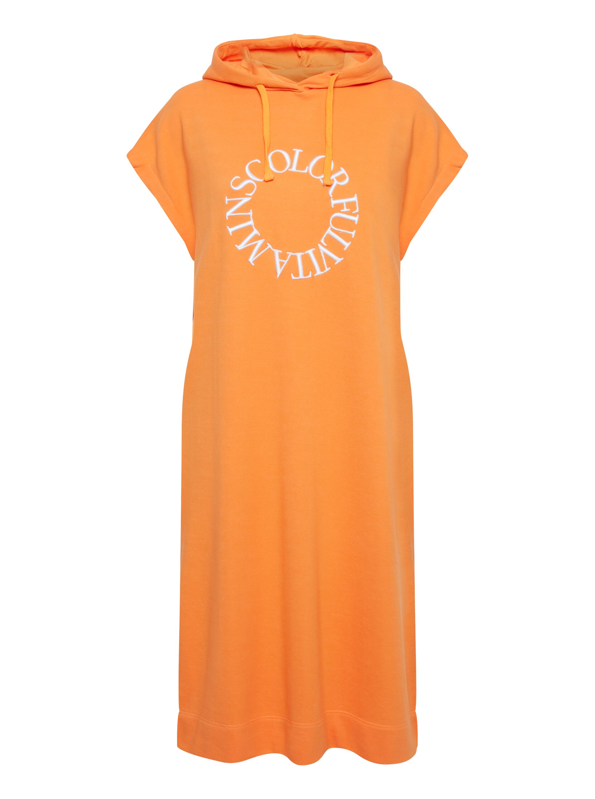 Levně Oranžové dámské mikinové šaty The Jogg Concept JCSAFINE