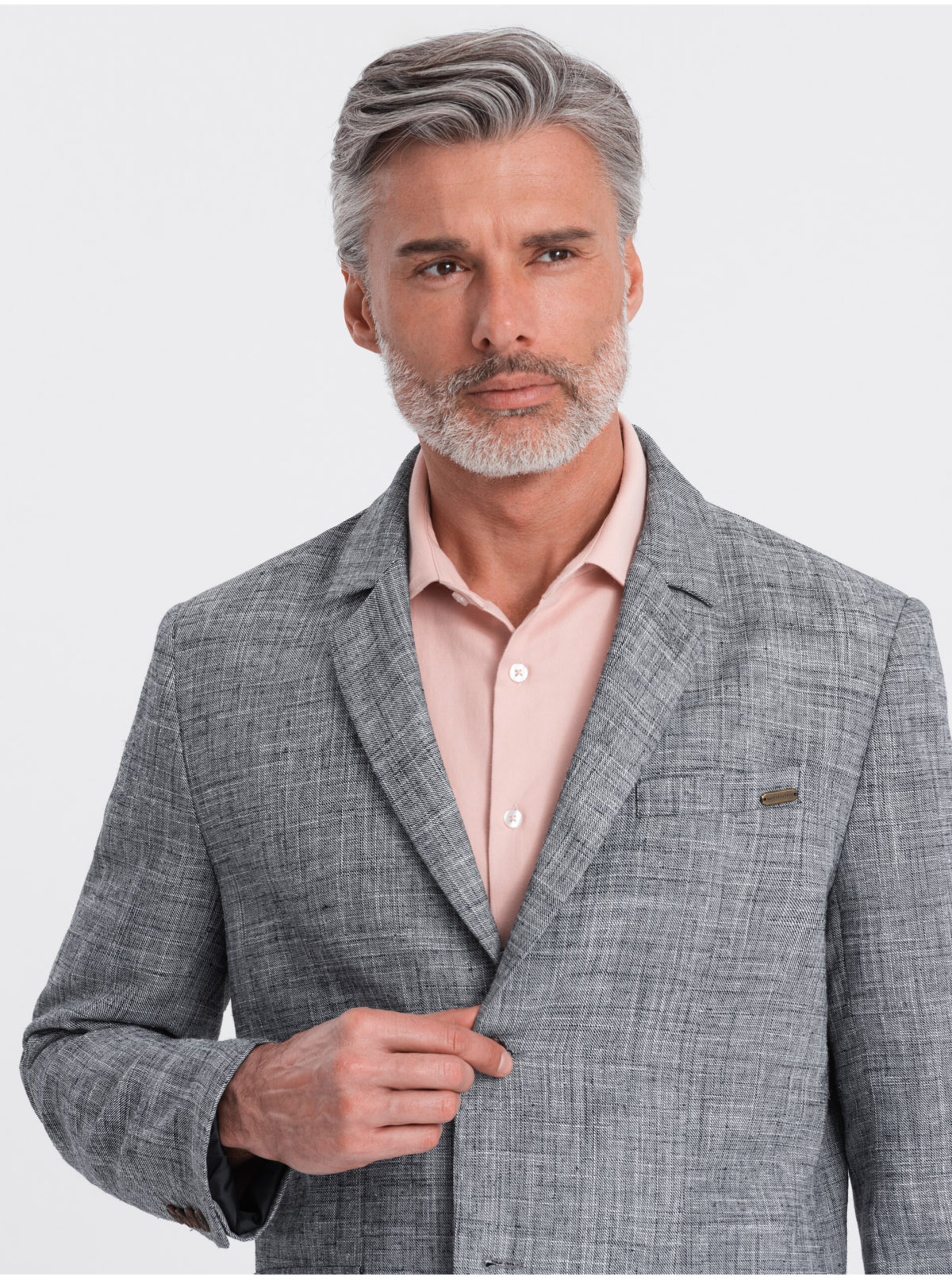 Šedé pánské sako Ombre Clothing