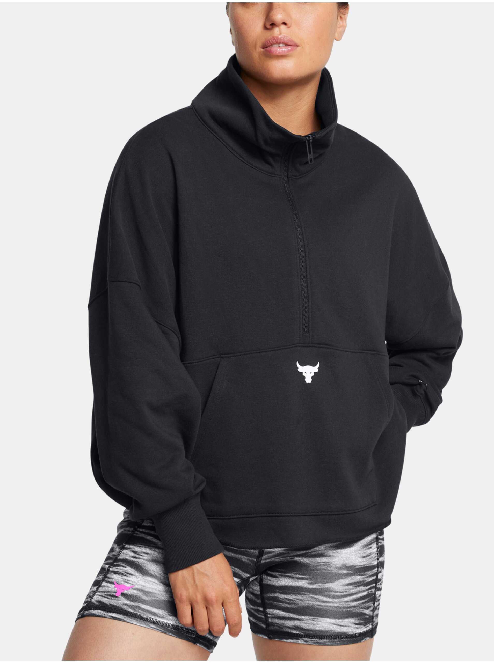 Čierna dámska mikina Under Armour Project Rock ½ Zip